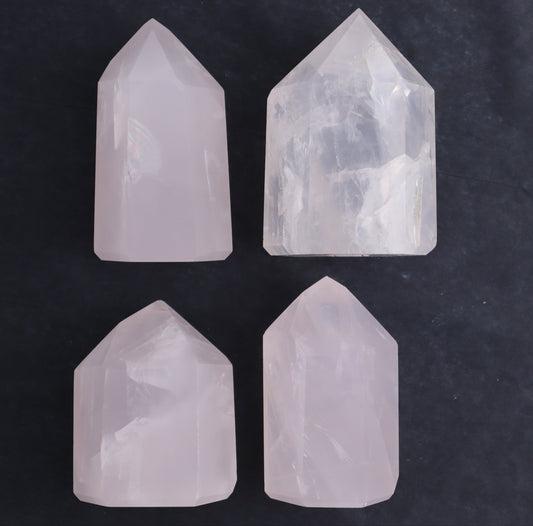 Pink Girasol Quartz Towers Set of 4 - Expert Wholesale and Supplier of Wholesale Crystals & Bulk Gemstones, ["Brazil","Girasol","Girasol Quartz","Quartz","Towers"]