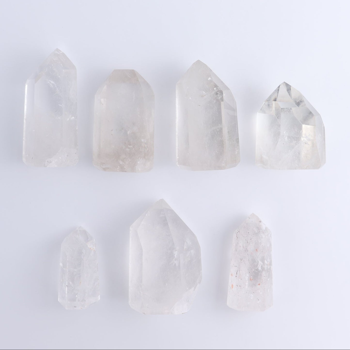 Quartz Towers Set of 7 - Expert Wholesale and Supplier of Wholesale Crystals & Bulk Gemstones, ["Brazil","Clear Quartz","Points","Quartz","Towers"]