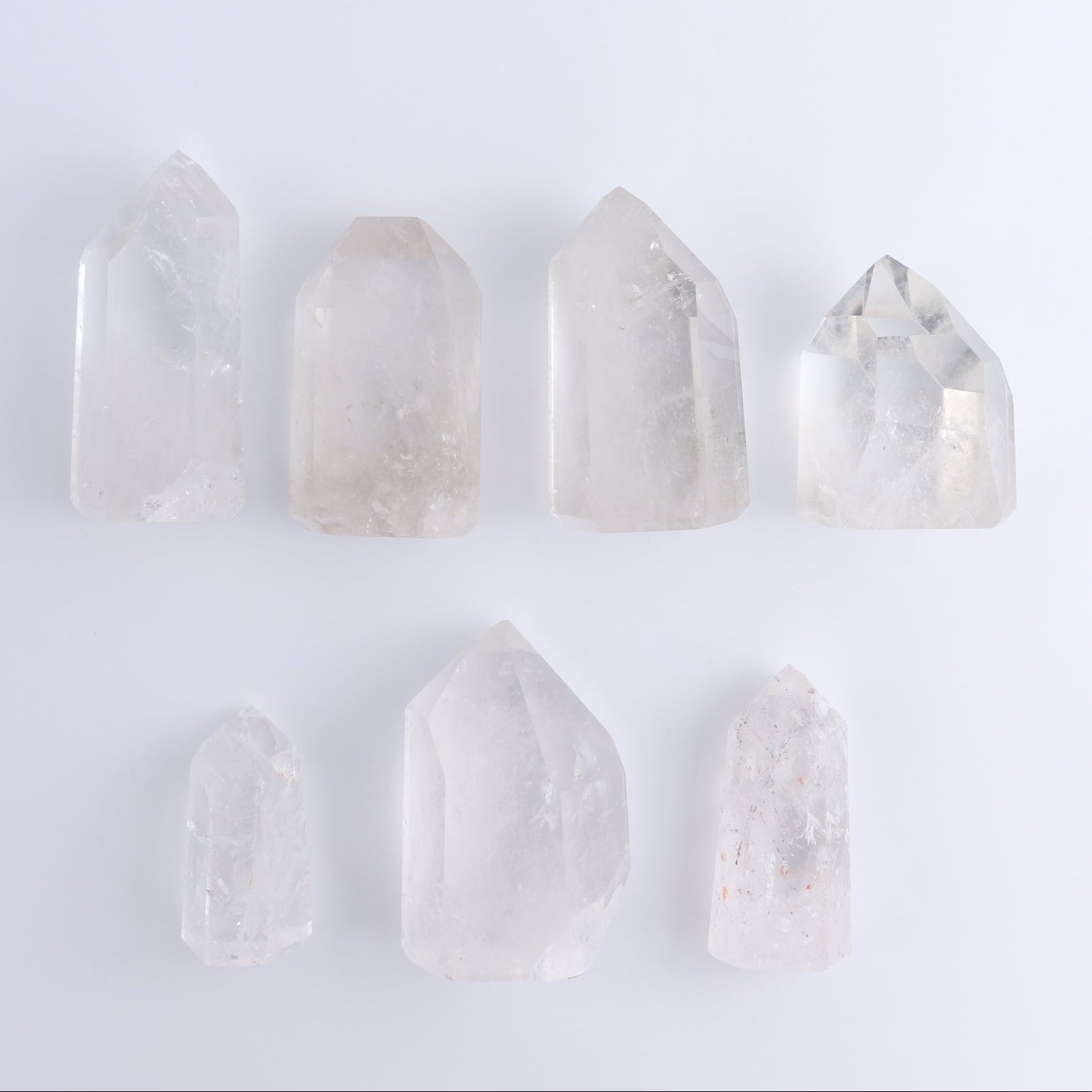 Quartz Towers Set of 7 - Expert Wholesale and Supplier of Wholesale Crystals & Bulk Gemstones, ["Brazil","Clear Quartz","Points","Quartz","Towers"]