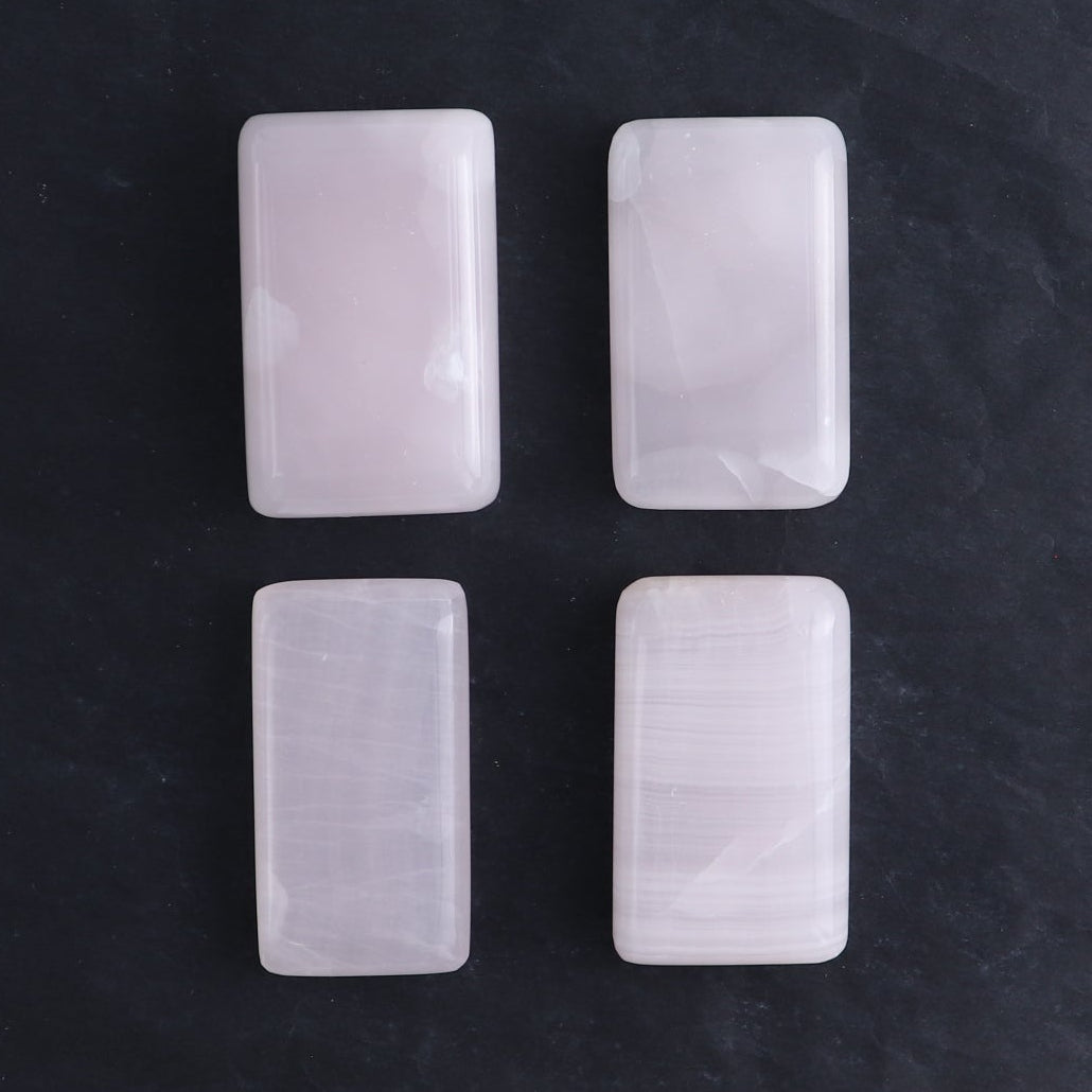 Pink Mangano Calcite Rectangles Set of 12