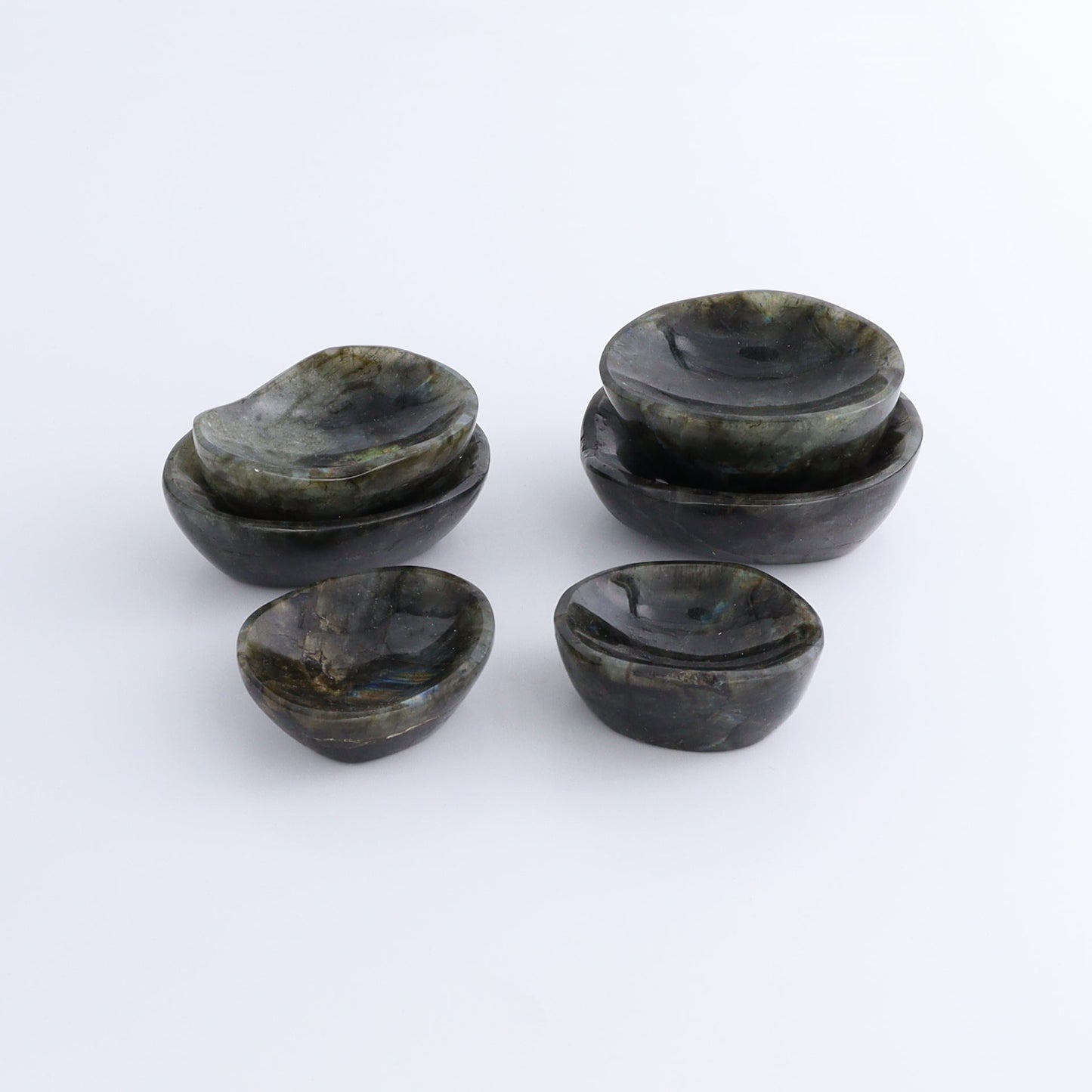 Labradorite Bowls Set of 6 - Expert Wholesale and Supplier of Wholesale Crystals & Bulk Gemstones, ["Bowls","Labradorite","Madagascar"]