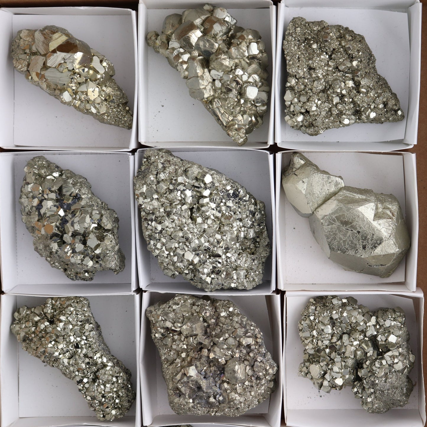 Pyrite Clusters Set of 12