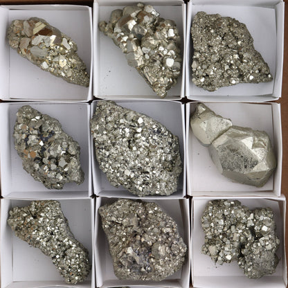 Pyrite Clusters Set of 12
