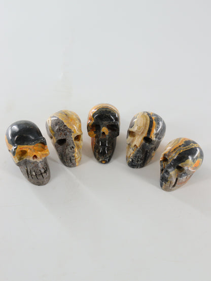 Bumblebee Jasper Skulls Set of 5 - Expert Wholesale and Supplier of Wholesale Crystals & Bulk Gemstones, []