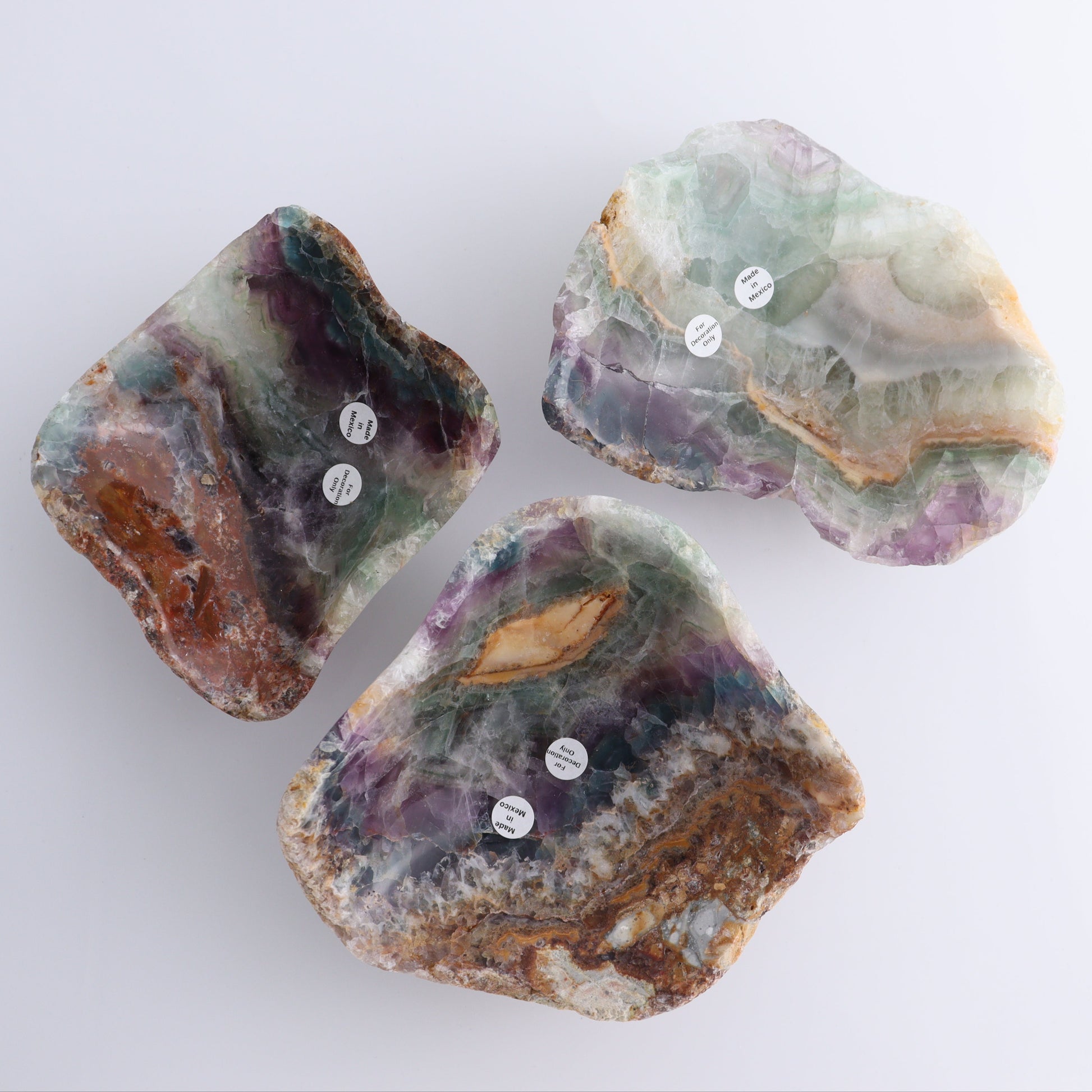 Fluorite Bowls Set of 3 - Expert Wholesale and Supplier of Wholesale Crystals & Bulk Gemstones, ["Bowls","Fluorite","Mexico"]