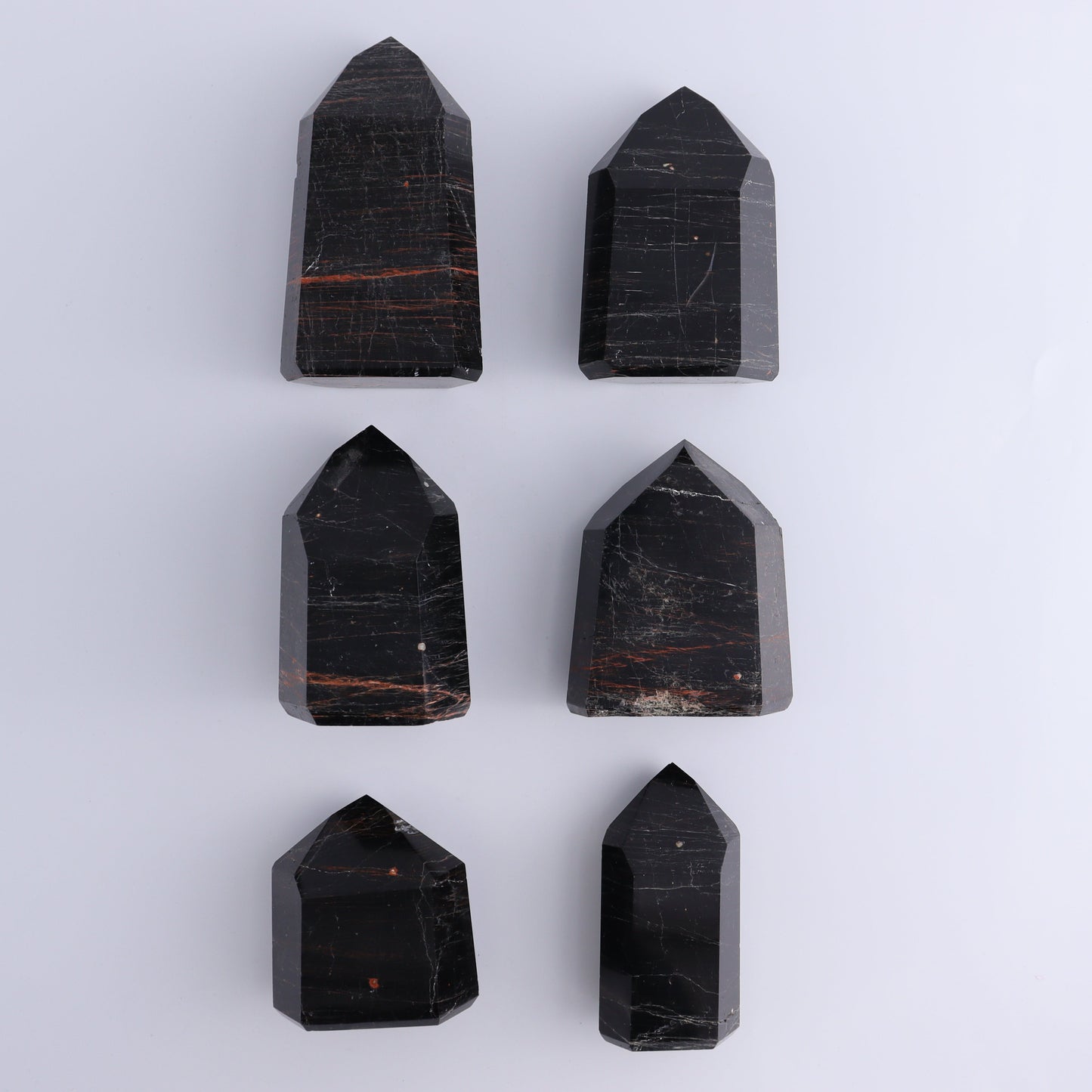 Tourmaline Towers Set of 6 - Expert Wholesale and Supplier of Wholesale Crystals & Bulk Gemstones, ["Black Tourmaline","Brazil","close_30","Tourmaline","Towers"]