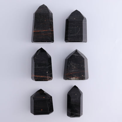 Tourmaline Towers Set of 6 - Expert Wholesale and Supplier of Wholesale Crystals & Bulk Gemstones, ["Black Tourmaline","Brazil","close_30","Tourmaline","Towers"]