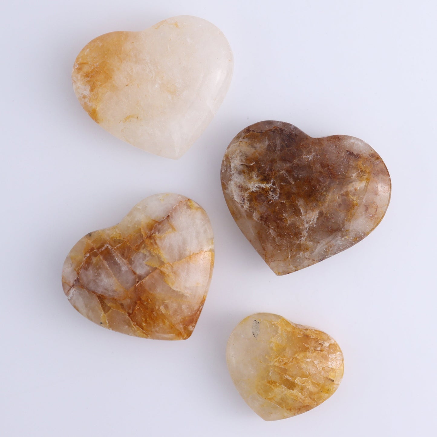 Golden Healer Hearts Set of 12 - Expert Wholesale and Supplier of Wholesale Crystals & Bulk Gemstones, ["Brazil","Golden Healer","Hearts"]