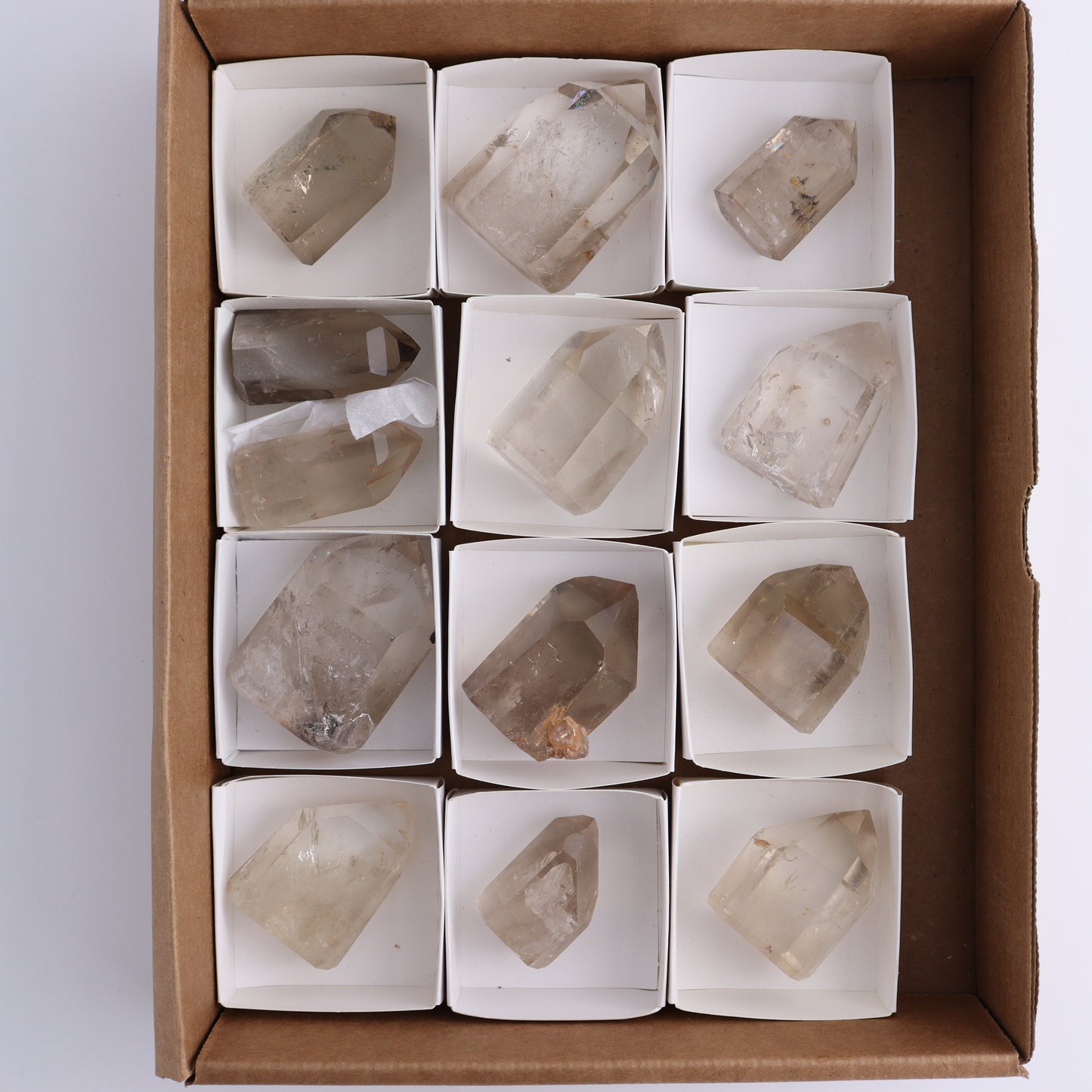 Smoky Quartz Towers Set of 13 - Expert Wholesale and Supplier of Wholesale Crystals & Bulk Gemstones, ["Points","Quartz","Smoky Quartz","Towers"]