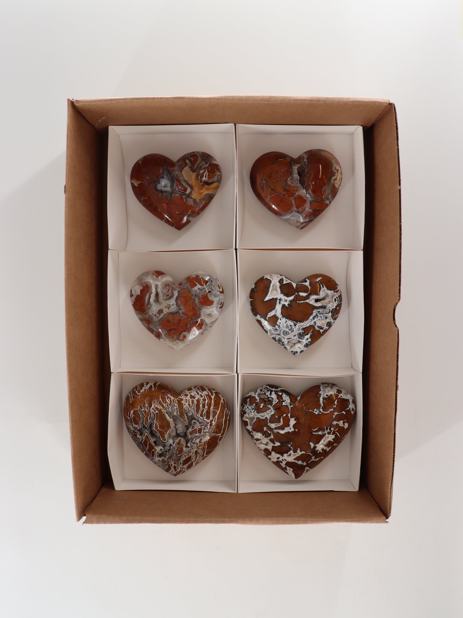 Brecciated Jasper Hearts Set of 6 - Expert Wholesale and Supplier of Wholesale Crystals & Bulk Gemstones, []