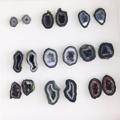 Tabasco Geodes 9 Pairs - Expert Wholesale and Supplier of Wholesale Crystals & Bulk Gemstones, ["Geodes","Tabasco Geode"]