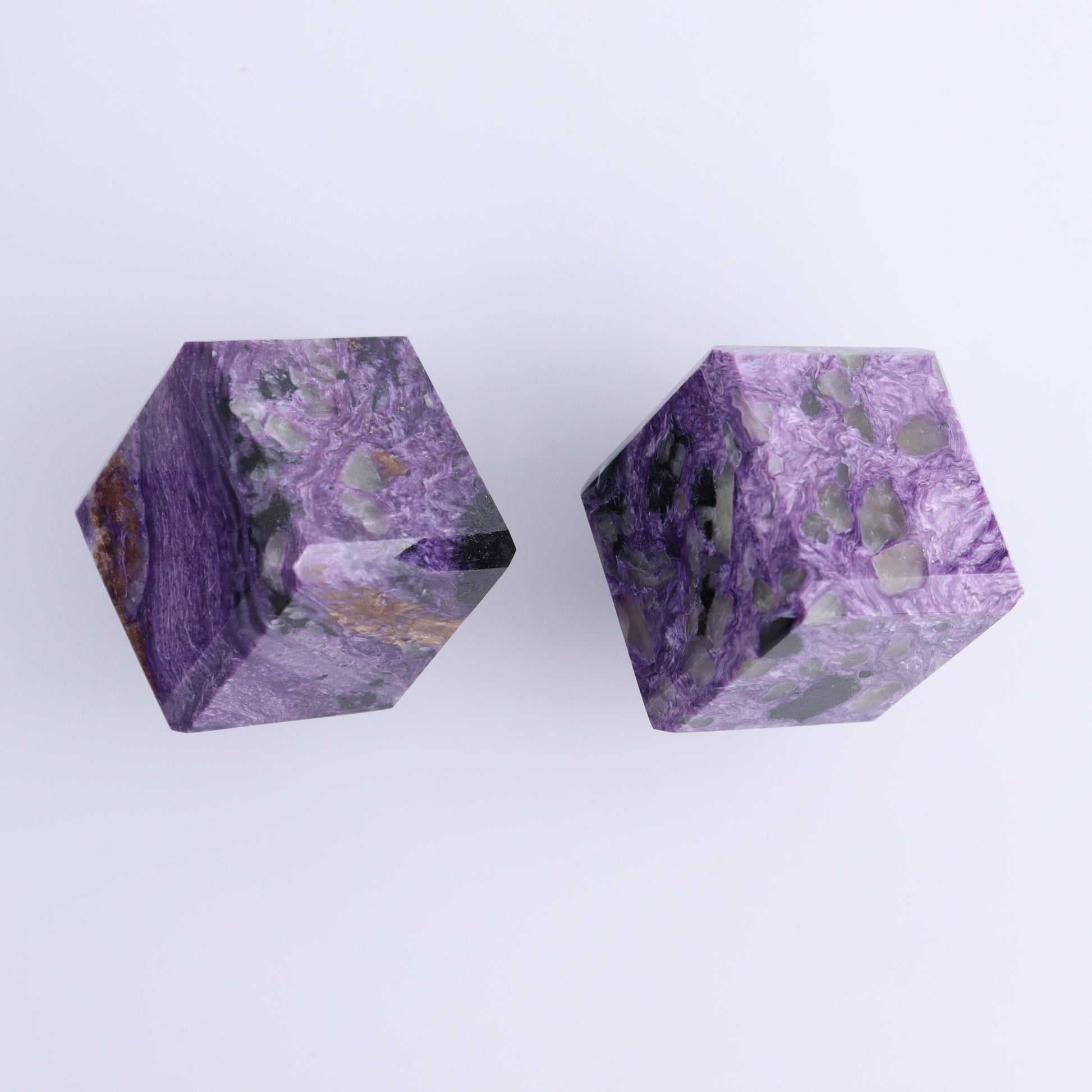 Charoite Cubes Set of 4 - Expert Wholesale and Supplier of Wholesale Crystals & Bulk Gemstones, ["Charoite","Cubes","Russia"]