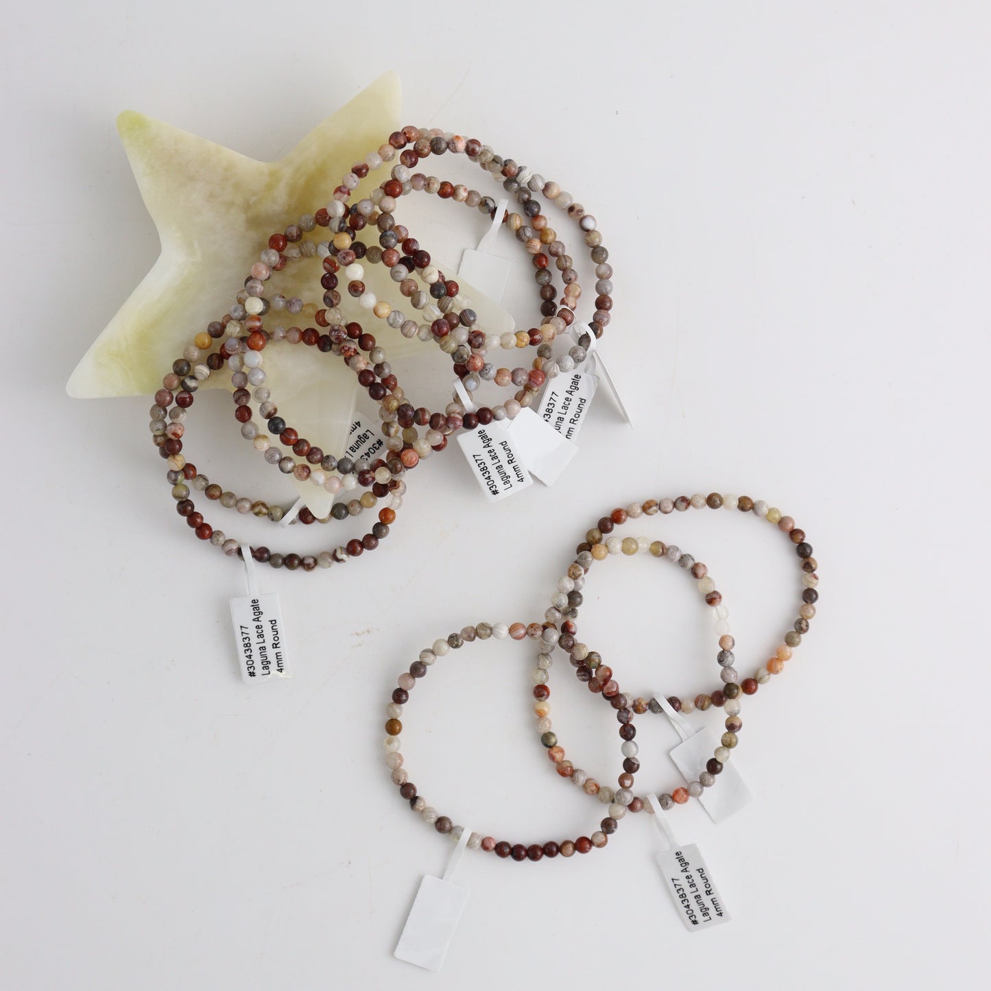 Laguna Agate Bracelet 4mm Set of 10 - Expert Wholesale and Supplier of Wholesale Crystals & Bulk Gemstones, ["Agate","bracelets","China","Jewelry"]