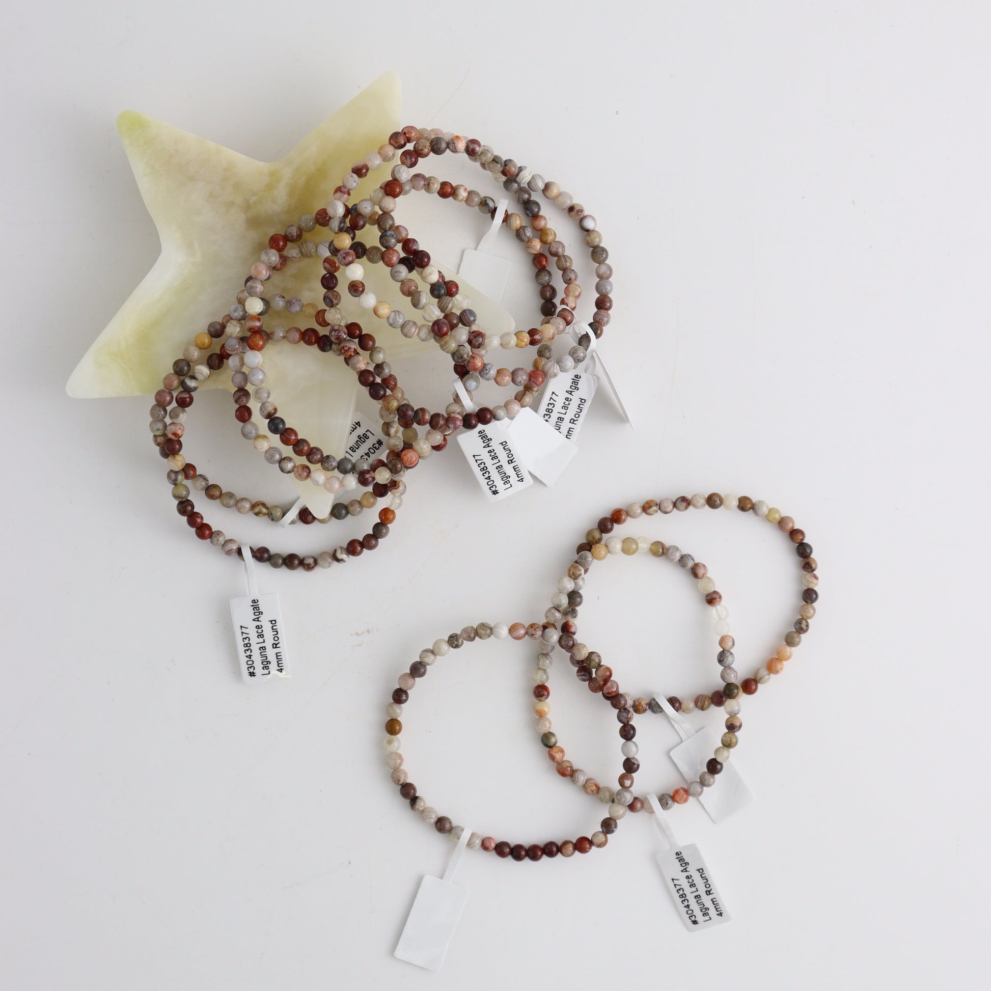 Laguna Agate Bracelet 4mm Set of 10 - Expert Wholesale and Supplier of Wholesale Crystals & Bulk Gemstones, ["Agate","bracelets","China","Jewelry"]