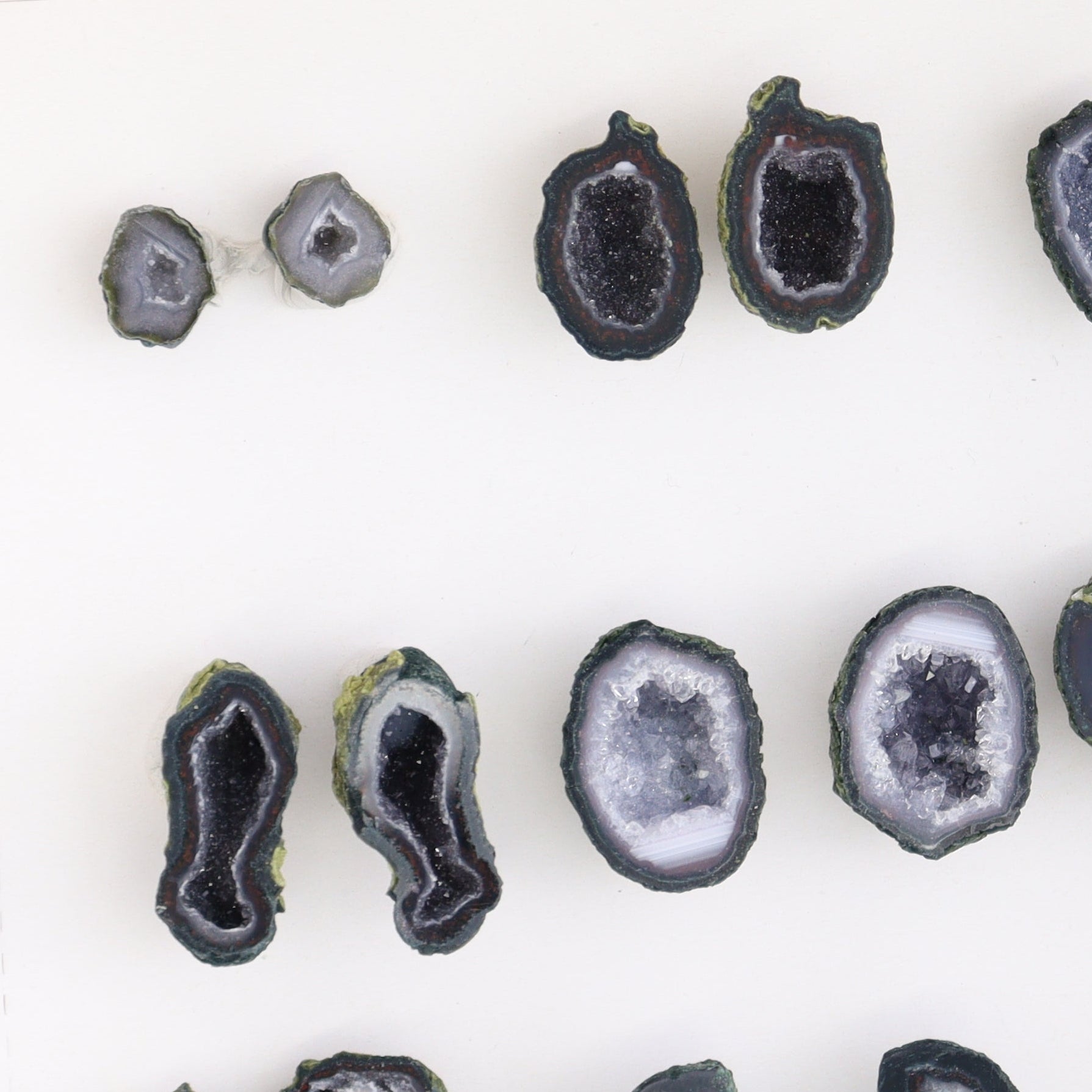 Tabasco Geodes 9 Pairs - Expert Wholesale and Supplier of Wholesale Crystals & Bulk Gemstones, ["Geodes","Tabasco Geode"]