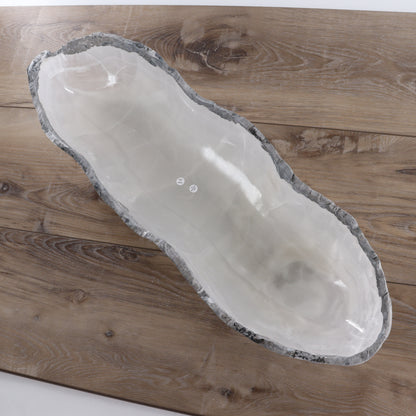 Mexican Onyx/Calcite Canoe Bowl - Expert Wholesale and Supplier of Wholesale Crystals & Bulk Gemstones, ["Bowls","Calcite","canoe","Mexico","onyx"]