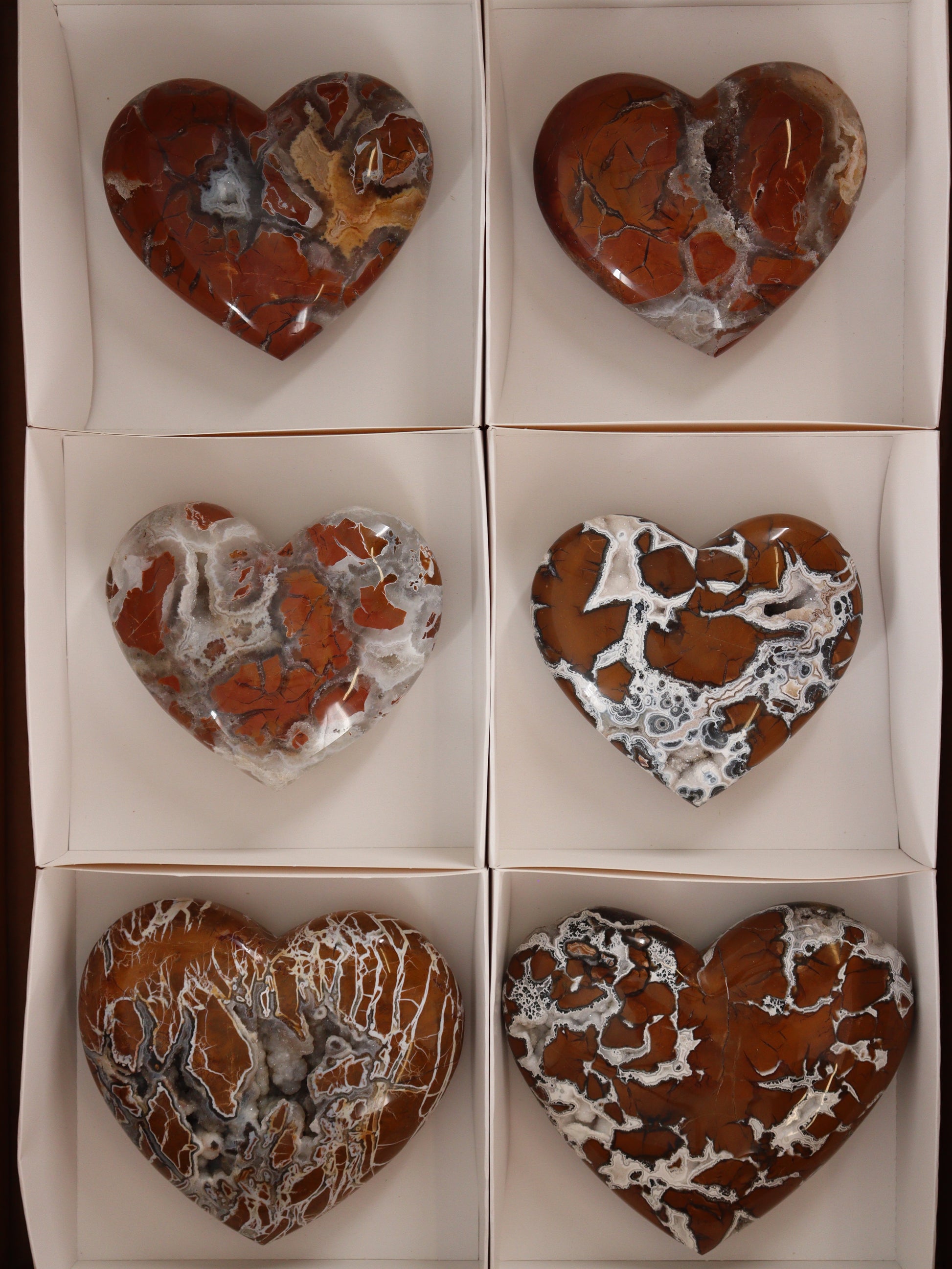 Brecciated Jasper Hearts Set of 6 - Expert Wholesale and Supplier of Wholesale Crystals & Bulk Gemstones, []