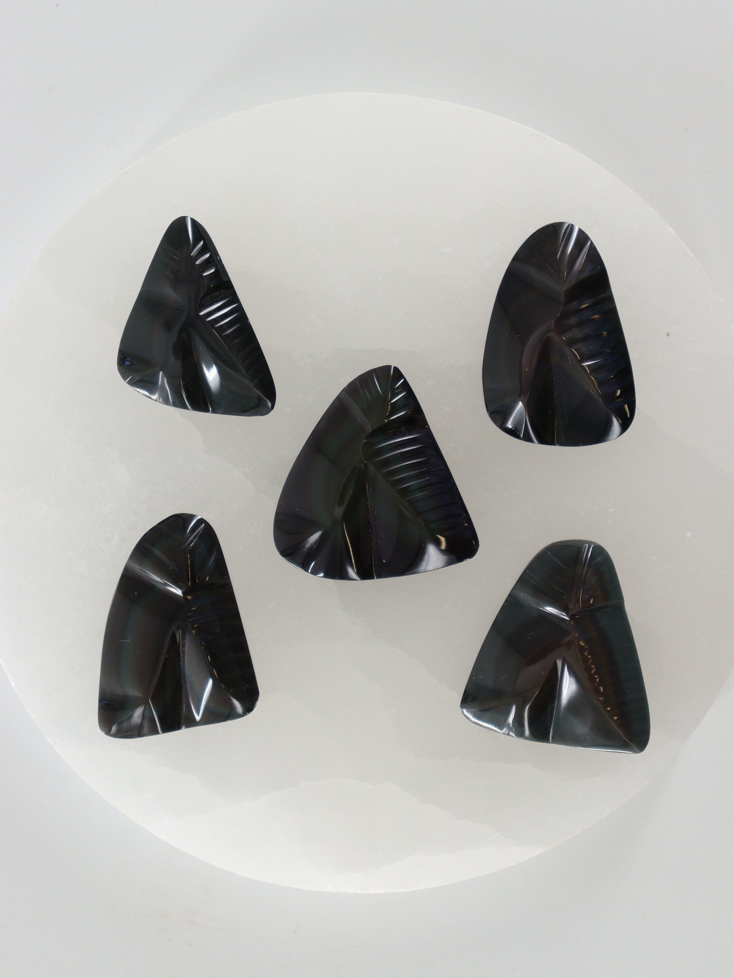 Rainbow Obsidian Carvings Set of 5