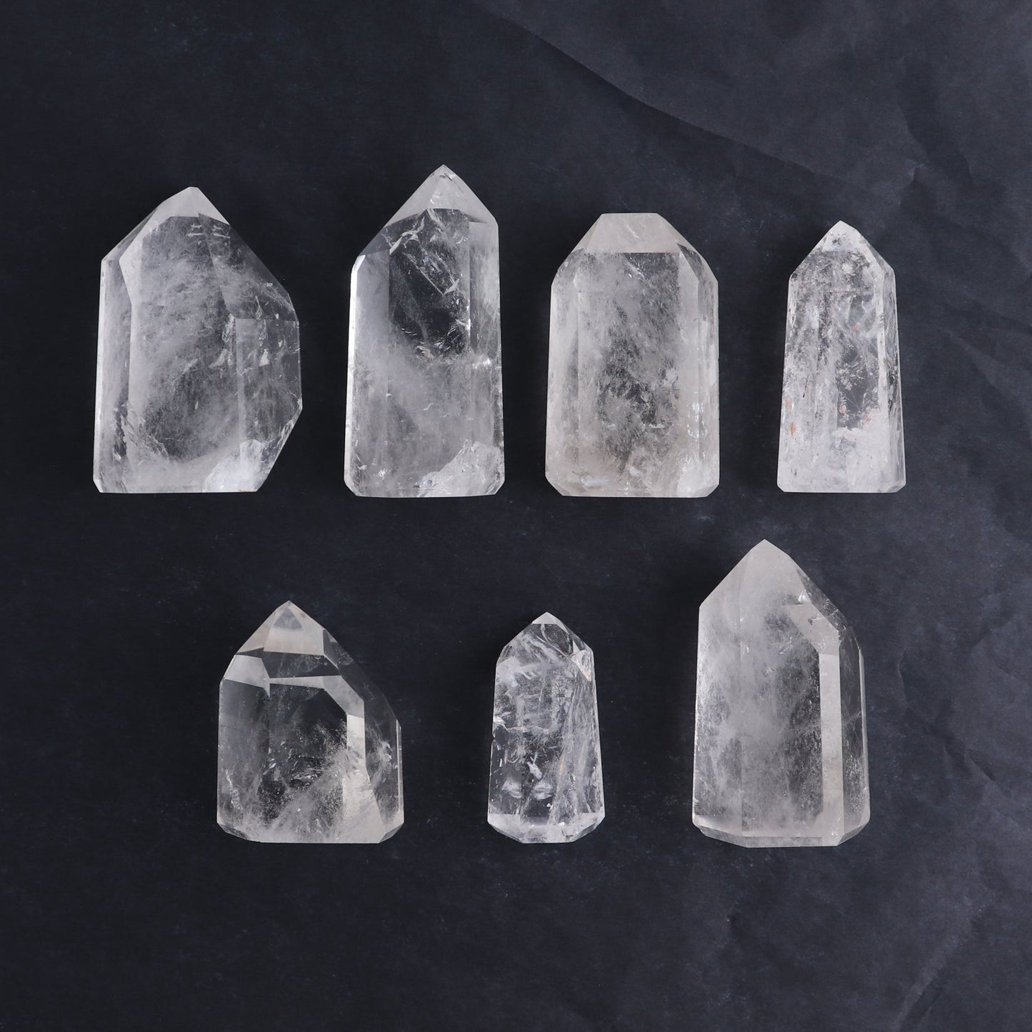 Quartz Towers Set of 7 - Expert Wholesale and Supplier of Wholesale Crystals & Bulk Gemstones, ["Brazil","Clear Quartz","Points","Quartz","Towers"]