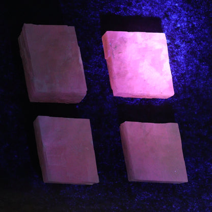 Pink Optical Calcite (Fluorescent) Set of 24 - Expert Wholesale and Supplier of Wholesale Crystals & Bulk Gemstones, ["Calcite","Mexico","Optical Calcite"]
