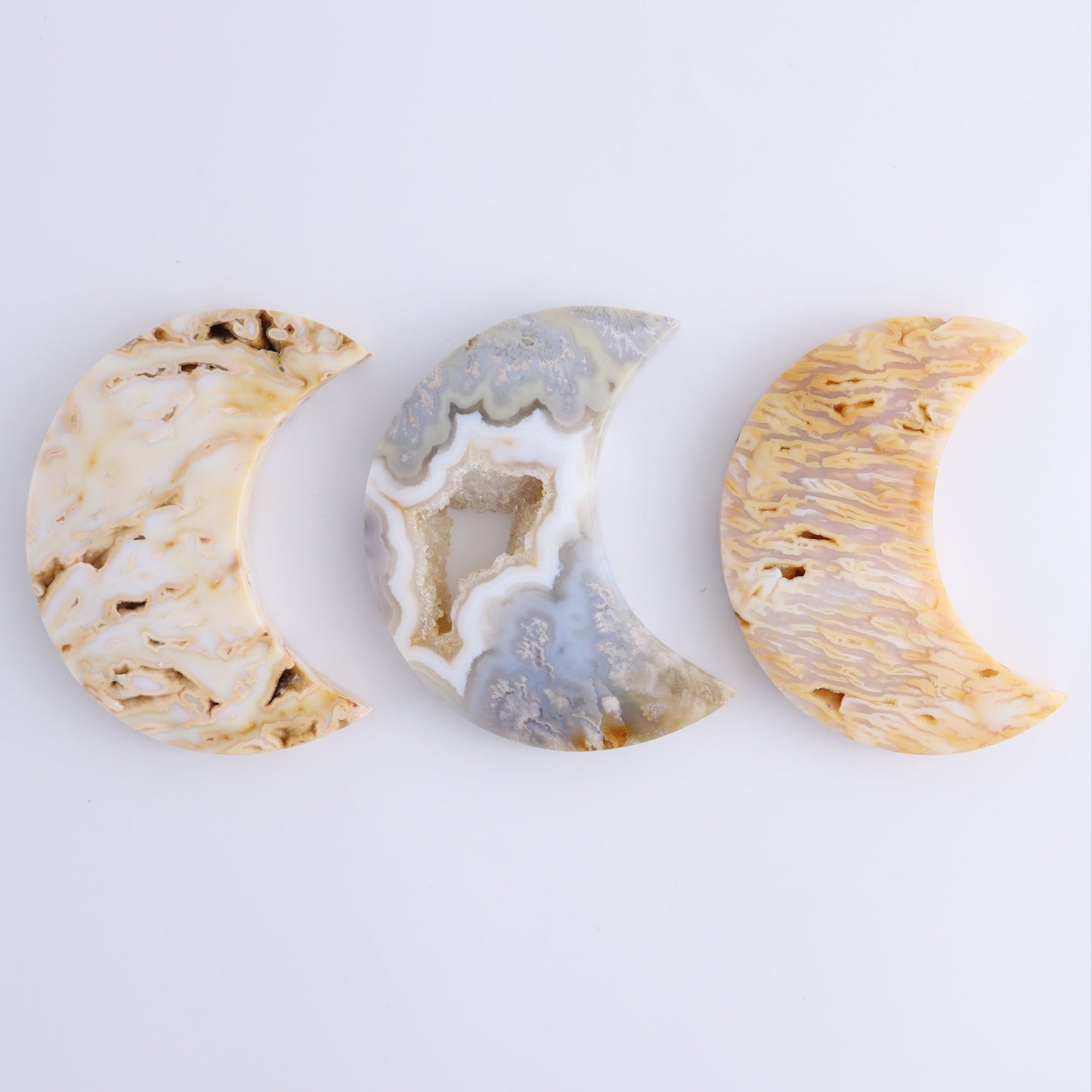 Agate Moons Set of 9 - Expert Wholesale and Supplier of Wholesale Crystals & Bulk Gemstones, ["Agate","moons"]