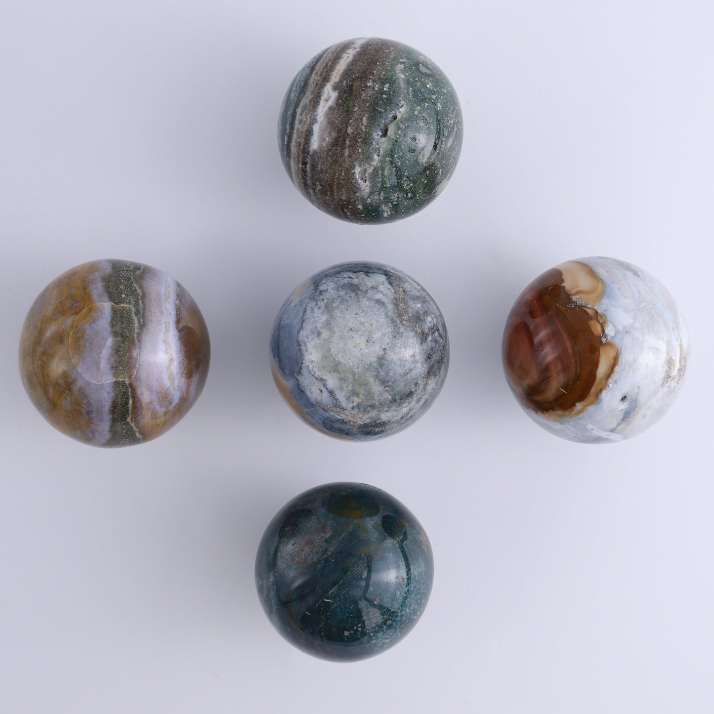 Ocean Jasper Spheres Set of 12 - Expert Wholesale and Supplier of Wholesale Crystals & Bulk Gemstones, ["jasper","Madagascar","Ocean Jasper","Spheres"]