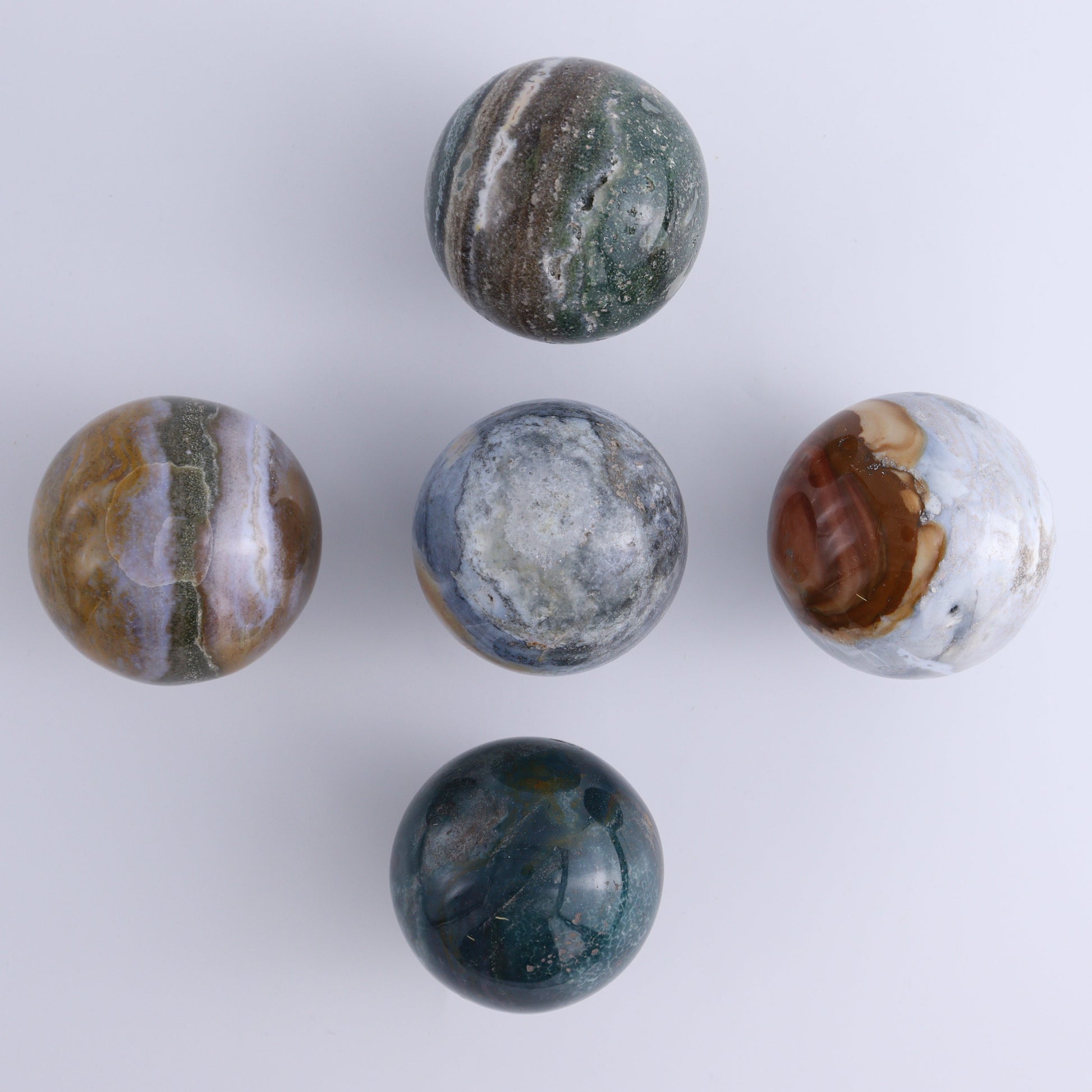Ocean Jasper Spheres Set of 12 - Expert Wholesale and Supplier of Wholesale Crystals & Bulk Gemstones, ["jasper","Madagascar","Ocean Jasper","Spheres"]