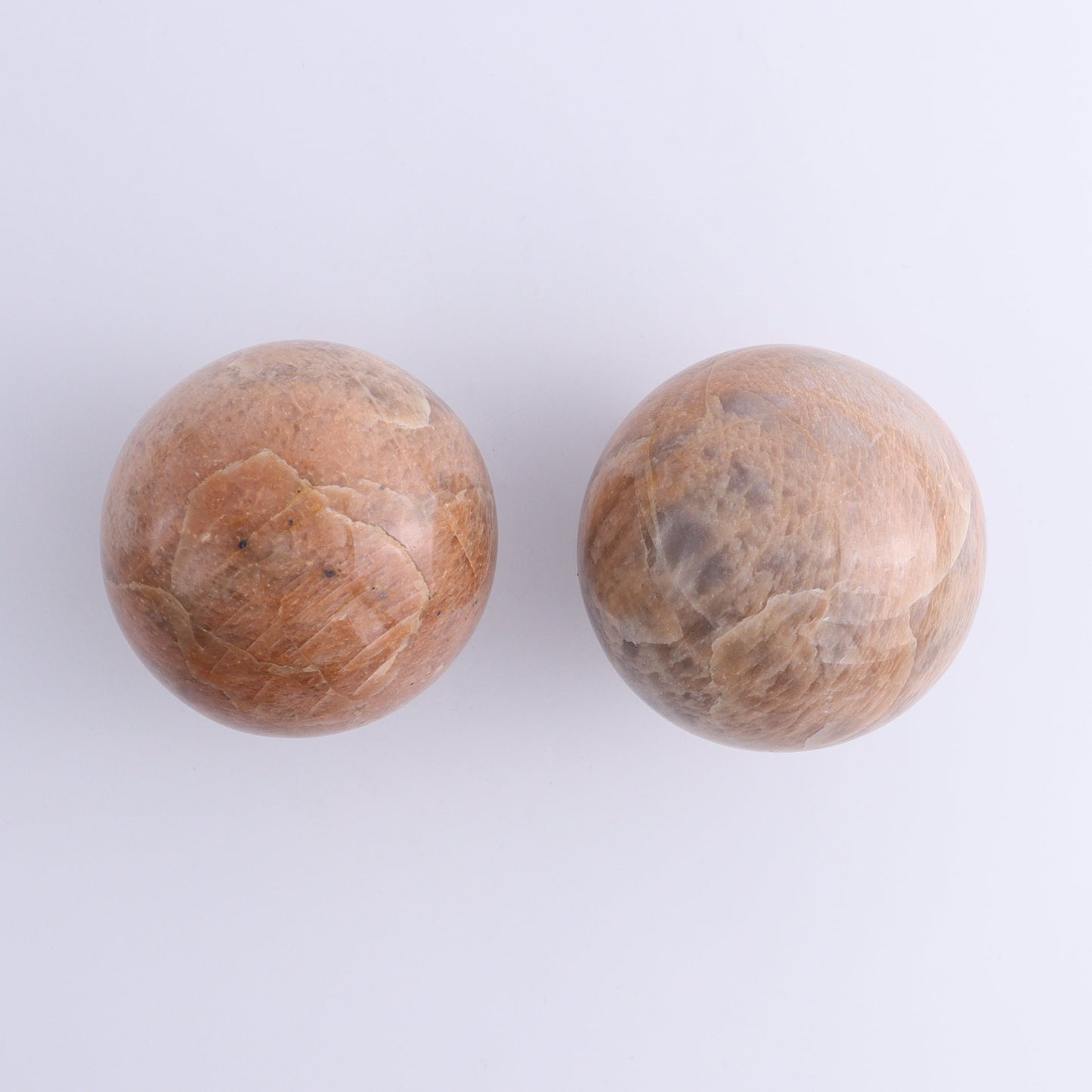 Peach Moonstone Spheres Set of 7