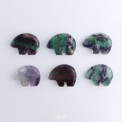 Fluorite Bears set of 6