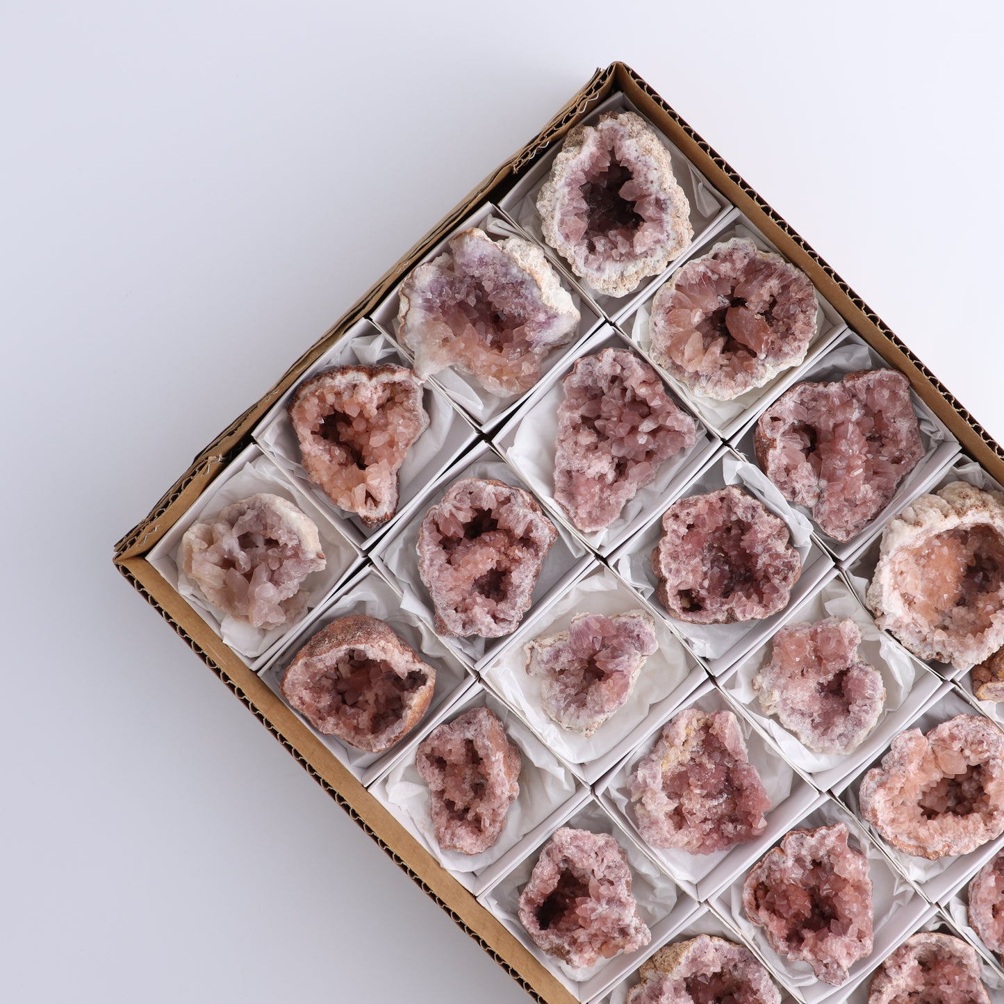 Pink Amethyst Geodes from Argentina Set of 24