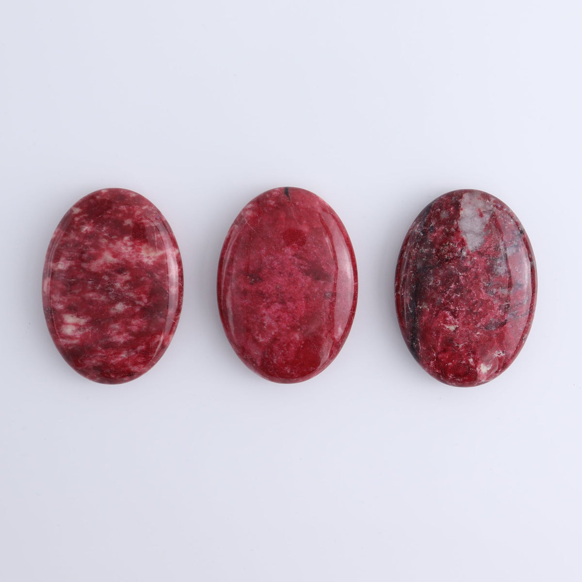 Thulite Palm Stones Set of 3