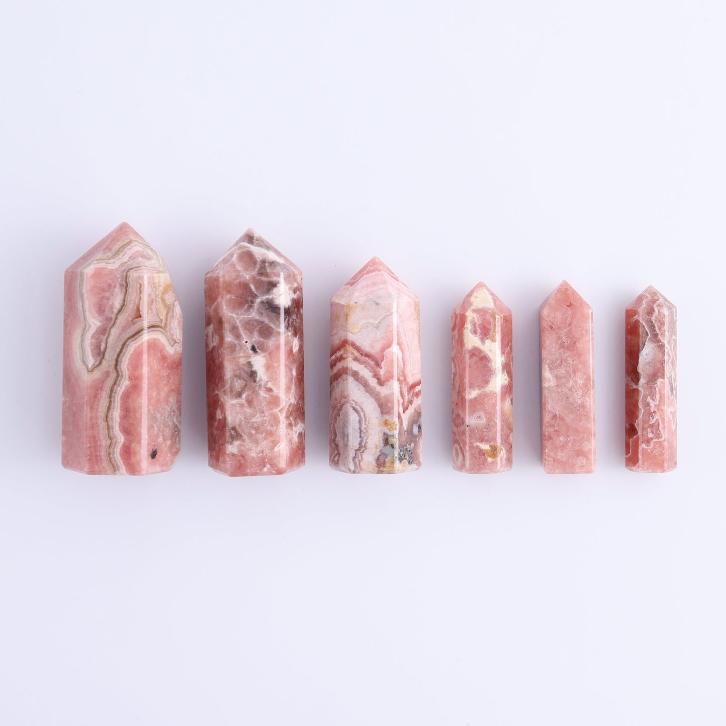 Rhodochrosite Towers Set of 6 - Expert Wholesale and Supplier of Wholesale Crystals & Bulk Gemstones, ["Argentina","Rhodochrosite","Towers"]