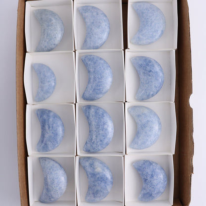 Blue Calcite Moons Set of 12 - Expert Wholesale and Supplier of Wholesale Crystals & Bulk Gemstones, ["Blue Calcite","Calcite","moons"]