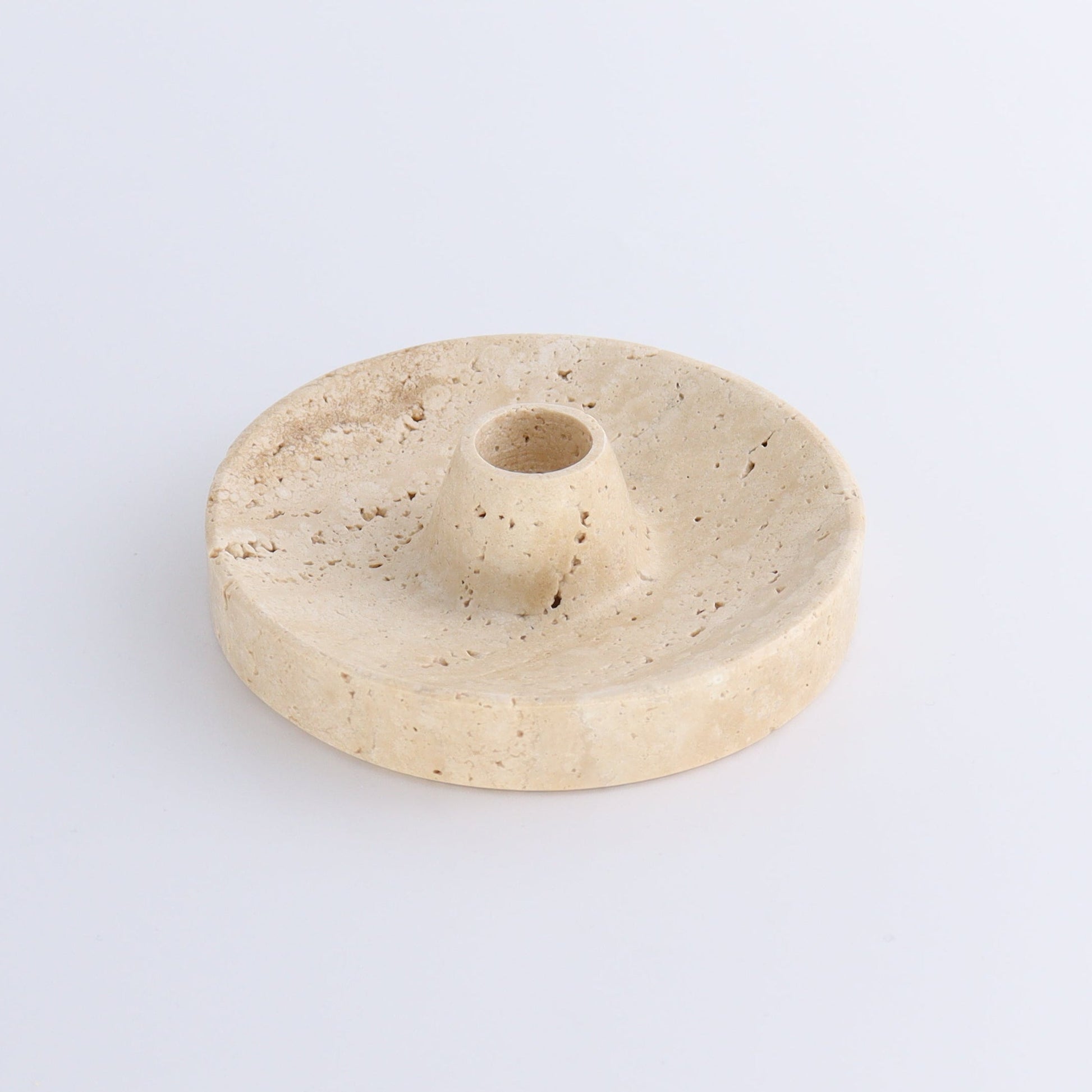 One Travertine Palo Santo/Incense/Candle Holder - Expert Wholesale and Supplier of Wholesale Crystals & Bulk Gemstones, ["Candle Holder","Catalog Onyx","Incense holders","Mexico","Palo Santo Holder","Travertine"]