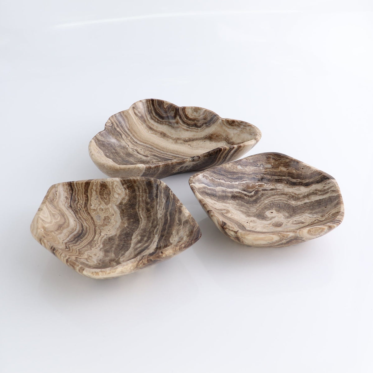 Mexican Onyx/Calcite Chocolate Bowls Set of 3
