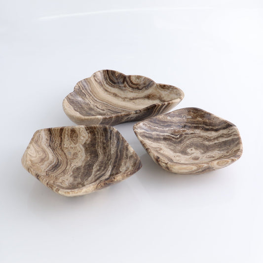 Mexican Onyx/Calcite Chocolate Bowls Set of 3