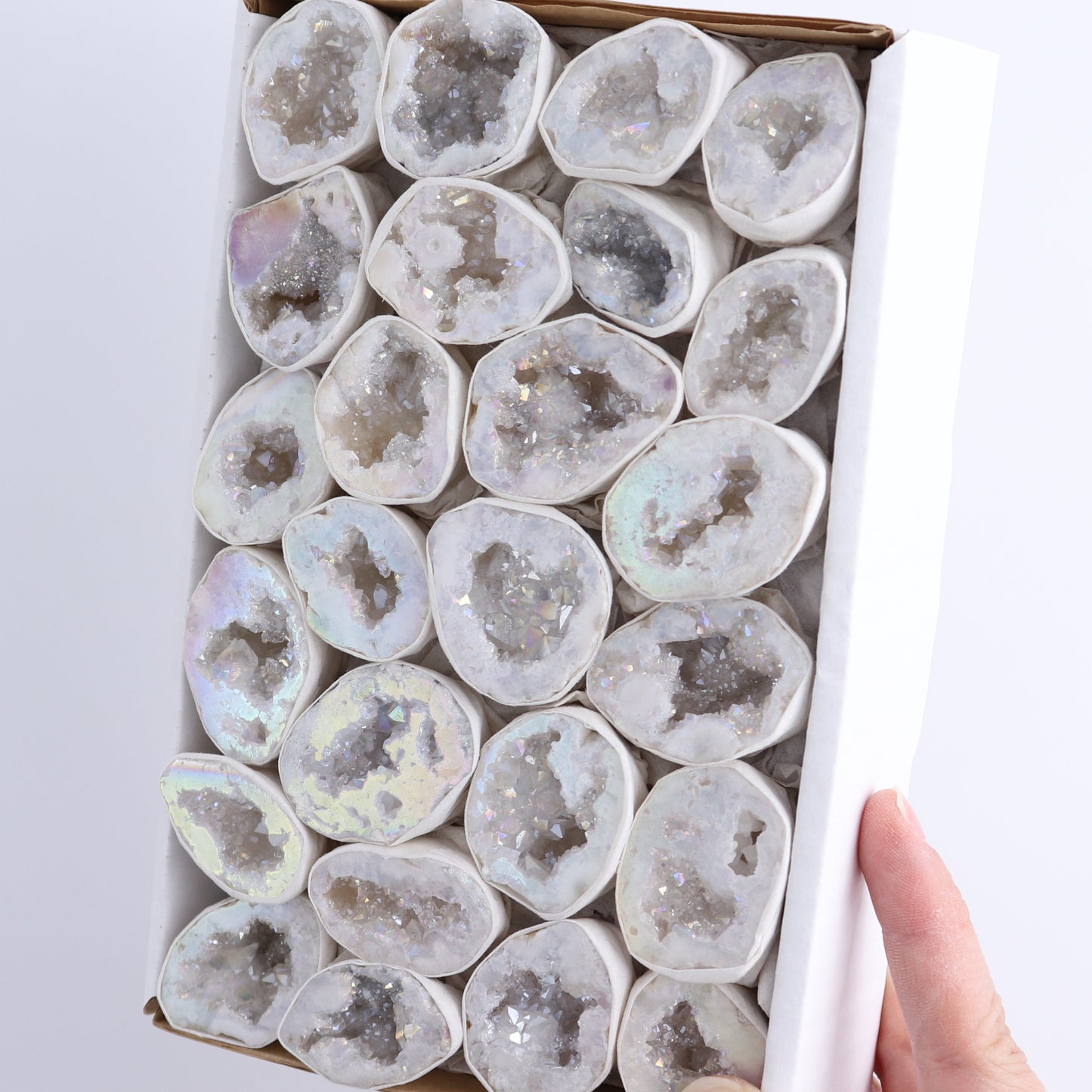 One Aura Quartz Geodes Flat Blind