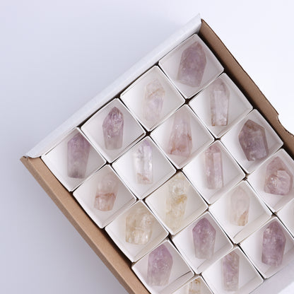 Powellite Amethyst UV Reactive Towers Set of 20 - Expert Wholesale and Supplier of Wholesale Crystals & Bulk Gemstones, ["Amethyst","Powellite"]