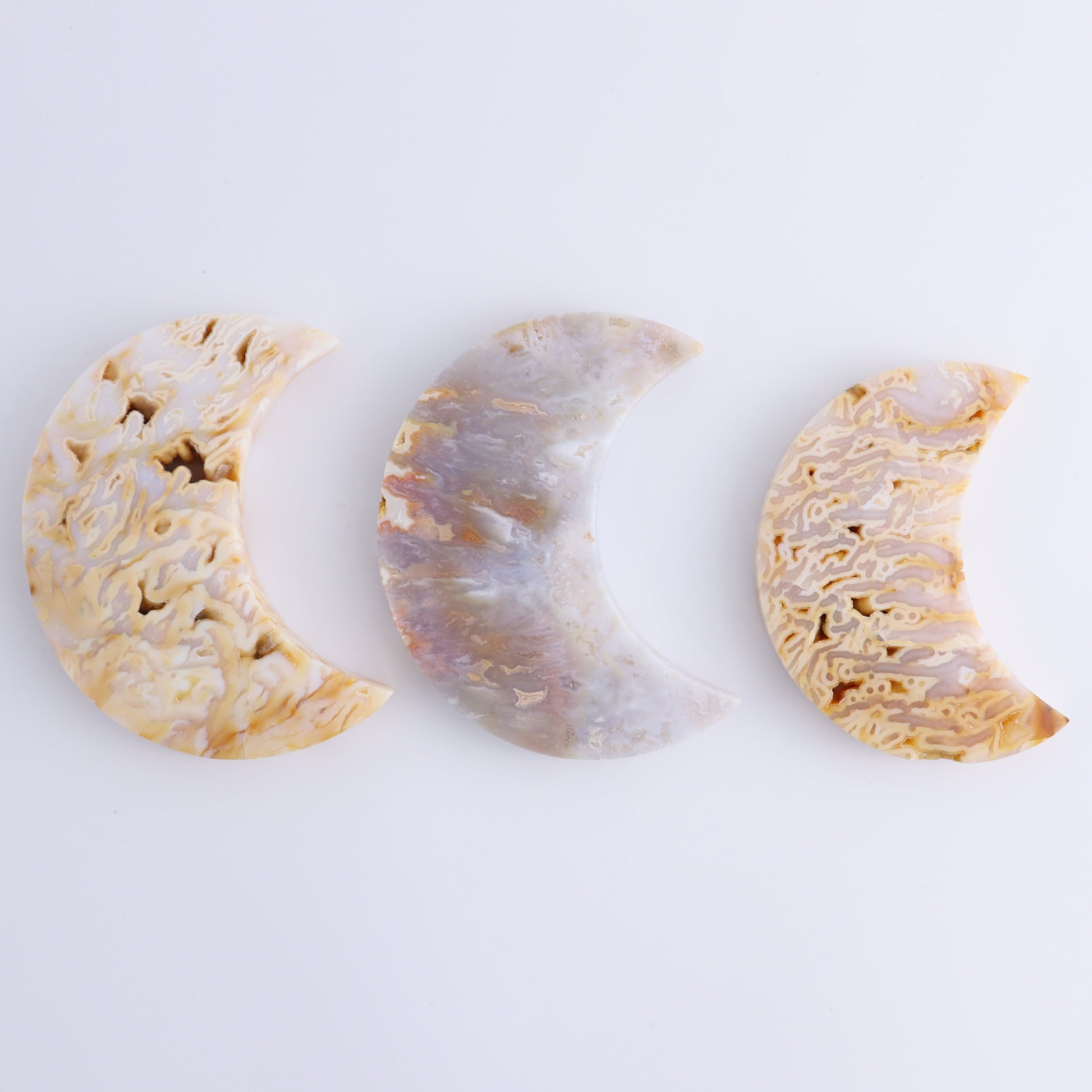 Agate Moons Set of 9 - Expert Wholesale and Supplier of Wholesale Crystals & Bulk Gemstones, ["Agate","moons"]
