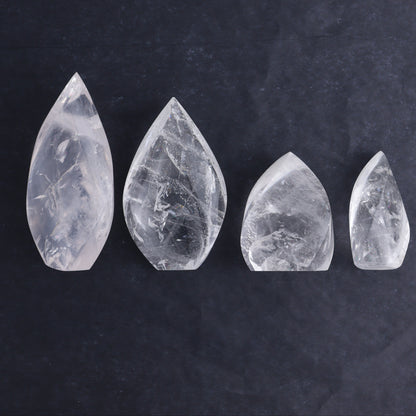 Imperfect Clear and Smoky Quartz Flames Set of 6 - Expert Wholesale and Supplier of Wholesale Crystals & Bulk Gemstones, ["Brazil","Clear Quartz","flames","Quartz","Smoky Quartz"]
