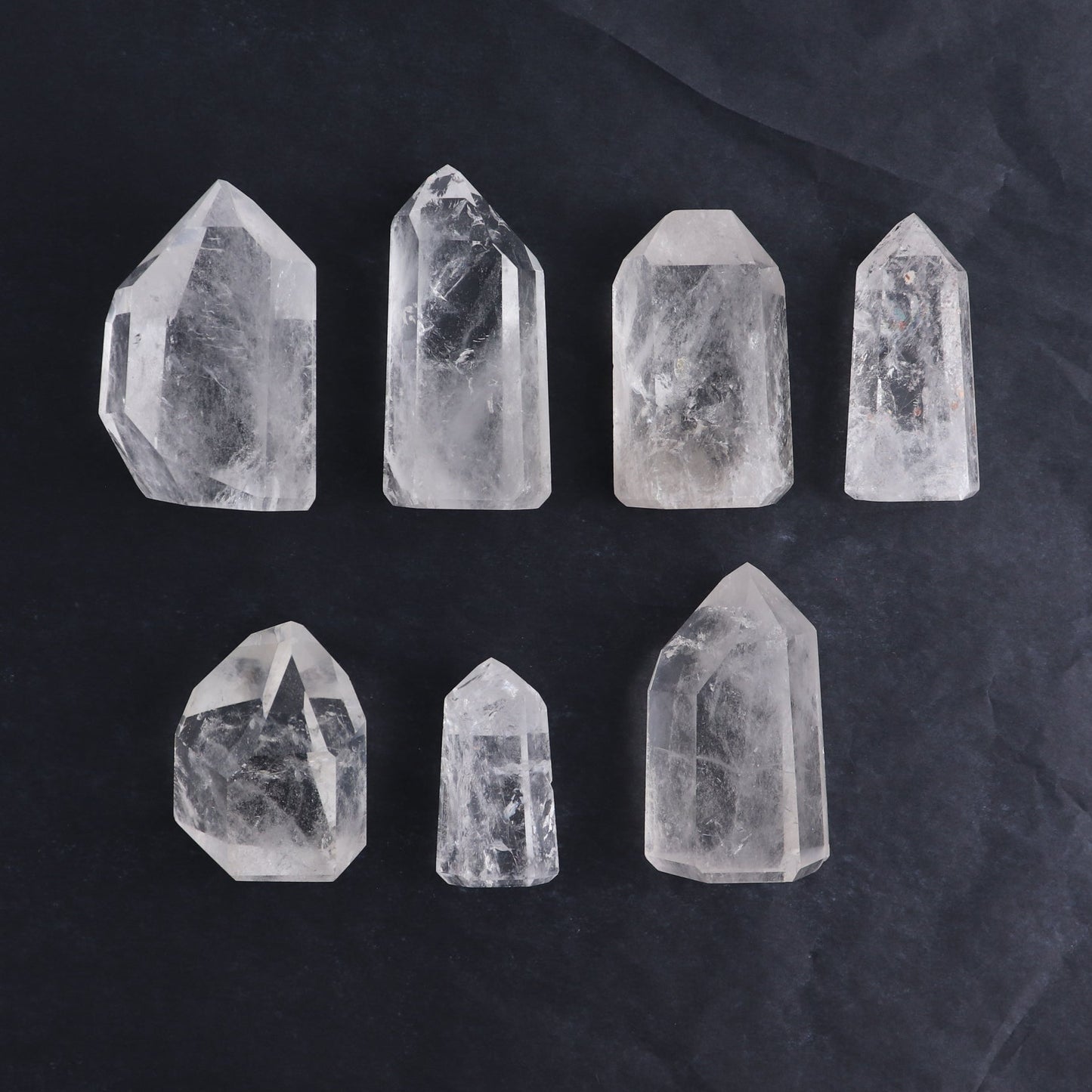 Quartz Towers Set of 7 - Expert Wholesale and Supplier of Wholesale Crystals & Bulk Gemstones, ["Brazil","Clear Quartz","Points","Quartz","Towers"]