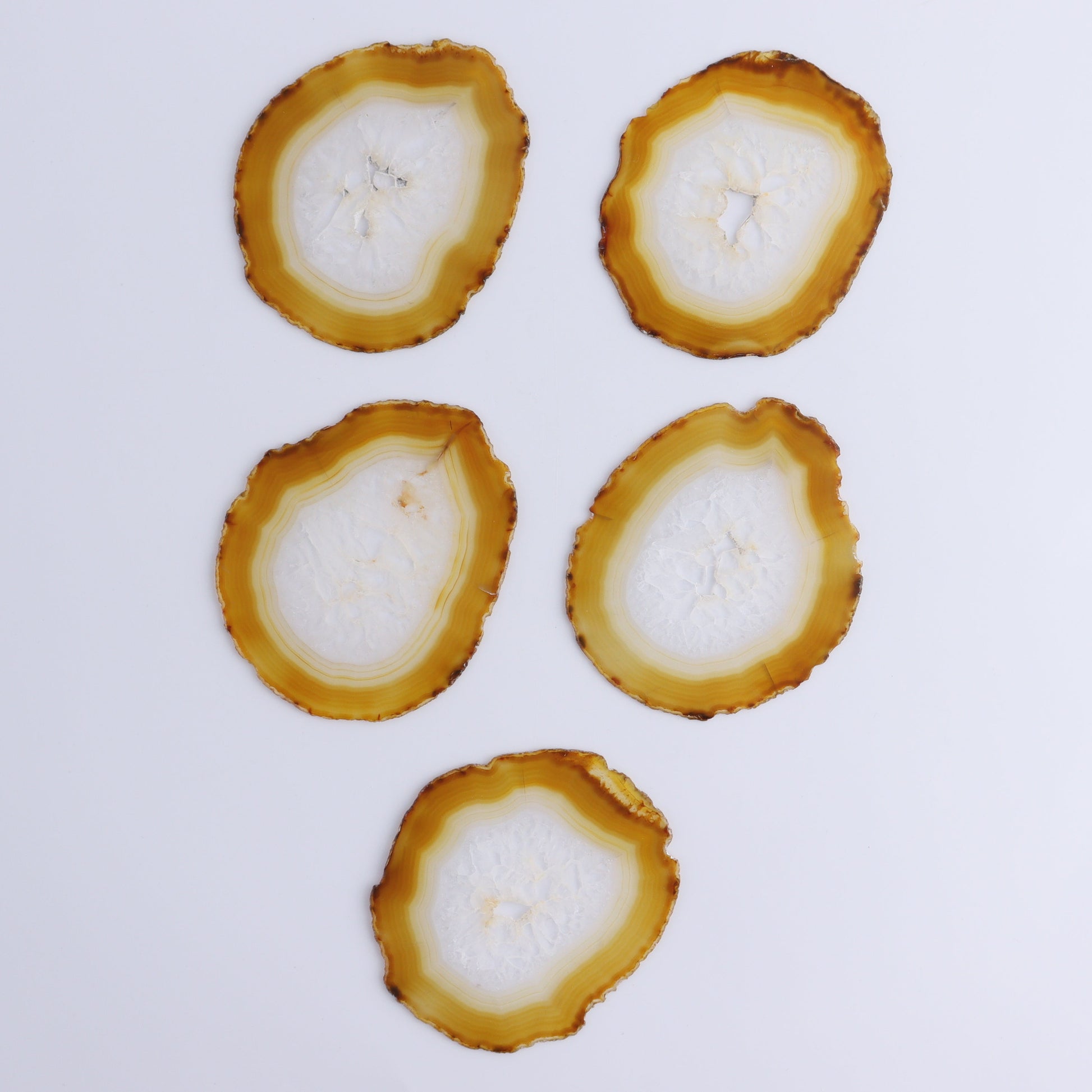 Iris Agate Slices Set of 5 - Expert Wholesale and Supplier of Wholesale Crystals & Bulk Gemstones, ["Agate","Iris Agate","Slices and Slabs"]