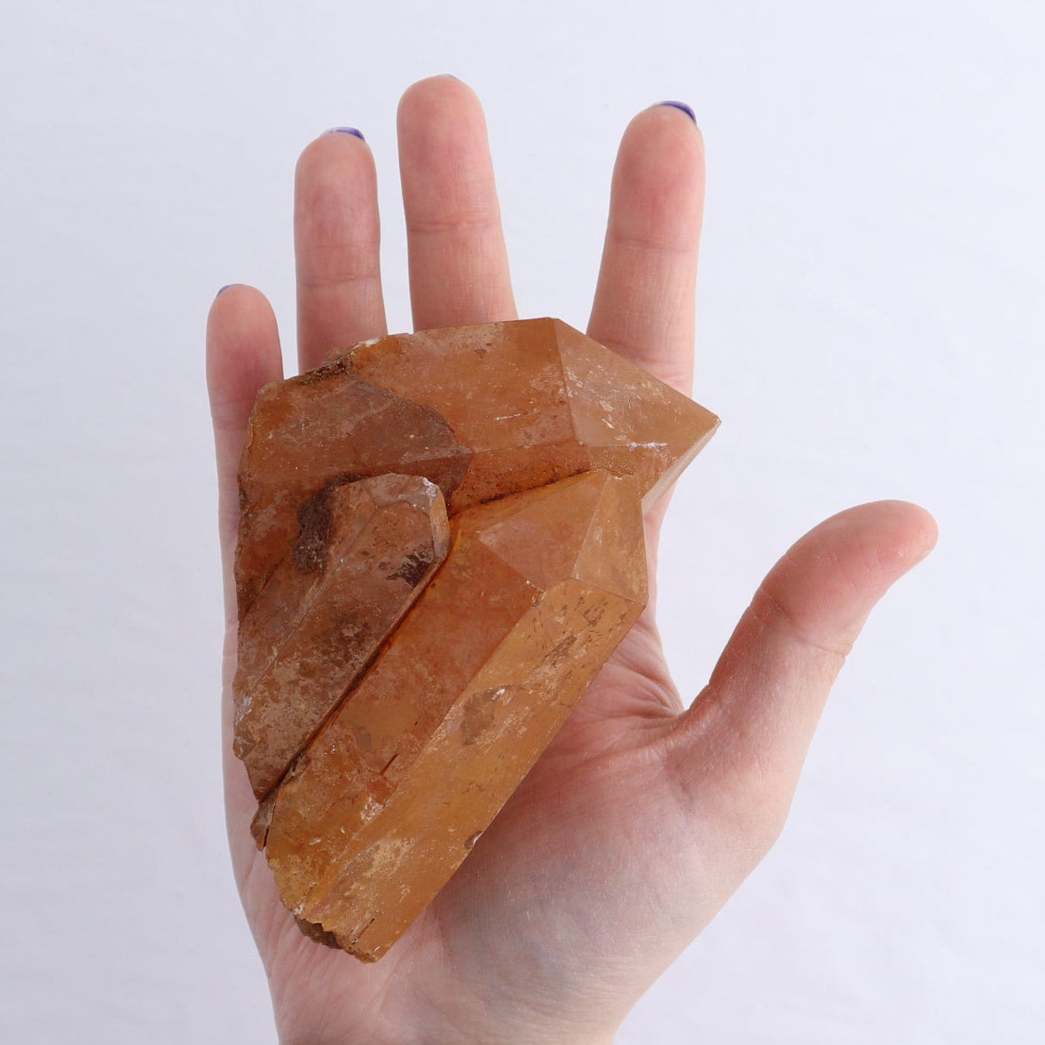 Tangerine Quartz Clusters Set of 4