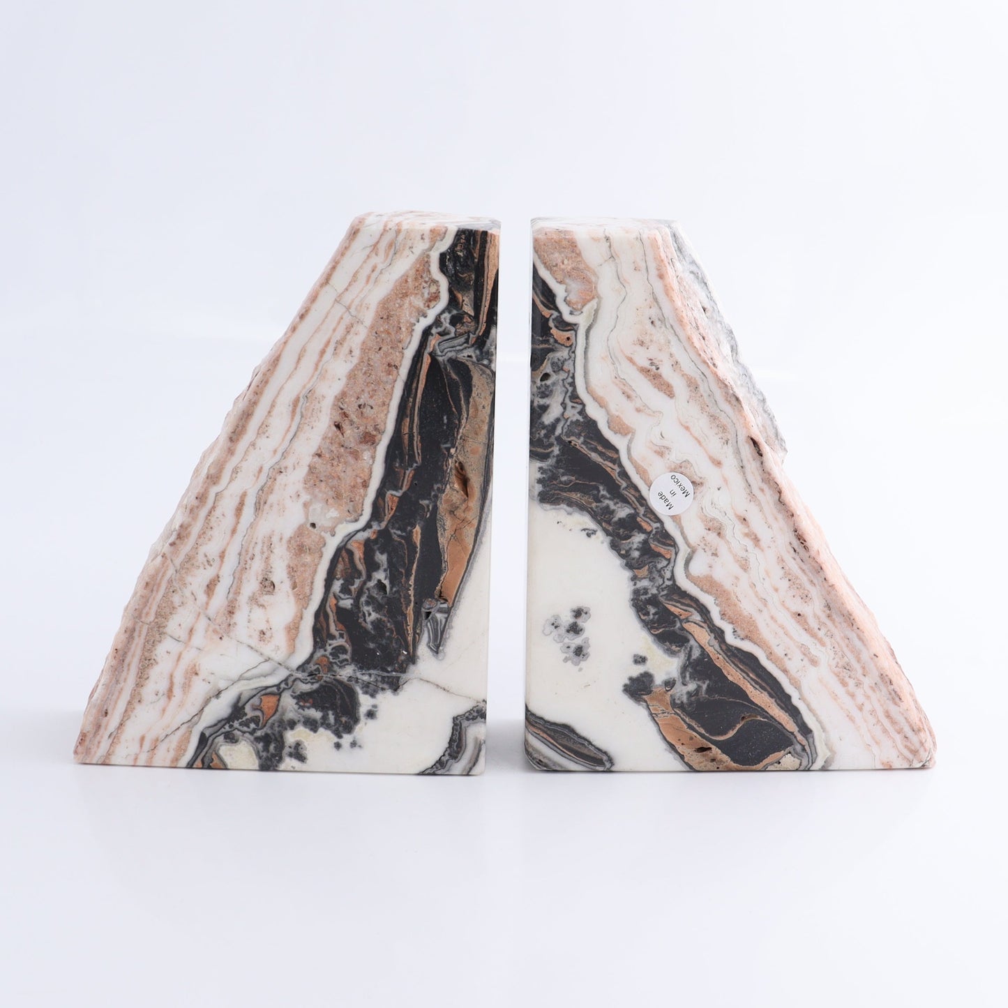 One Pair of Mexican Onyx/Calcite Pink & White Rough Bookends - Expert Wholesale and Supplier of Wholesale Crystals & Bulk Gemstones, ["Bookends","Calcite","Catalog Onyx","Mexico","onyx"]