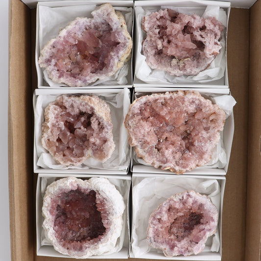 Pink Amethyst Geodes Set of 6