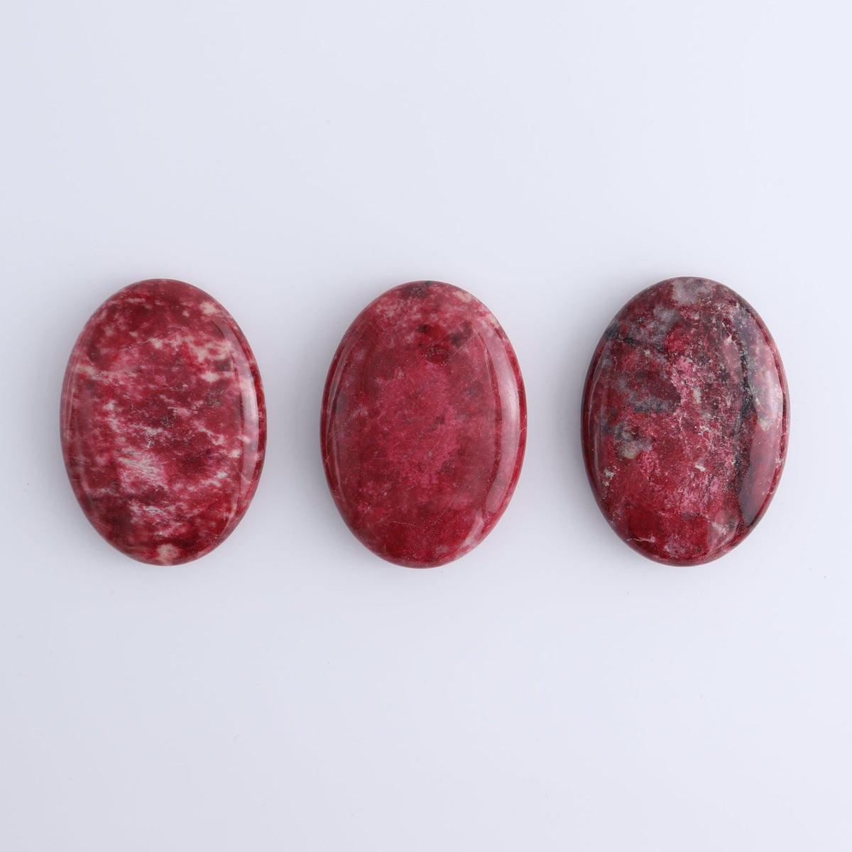 Thulite Palm Stones Set of 3