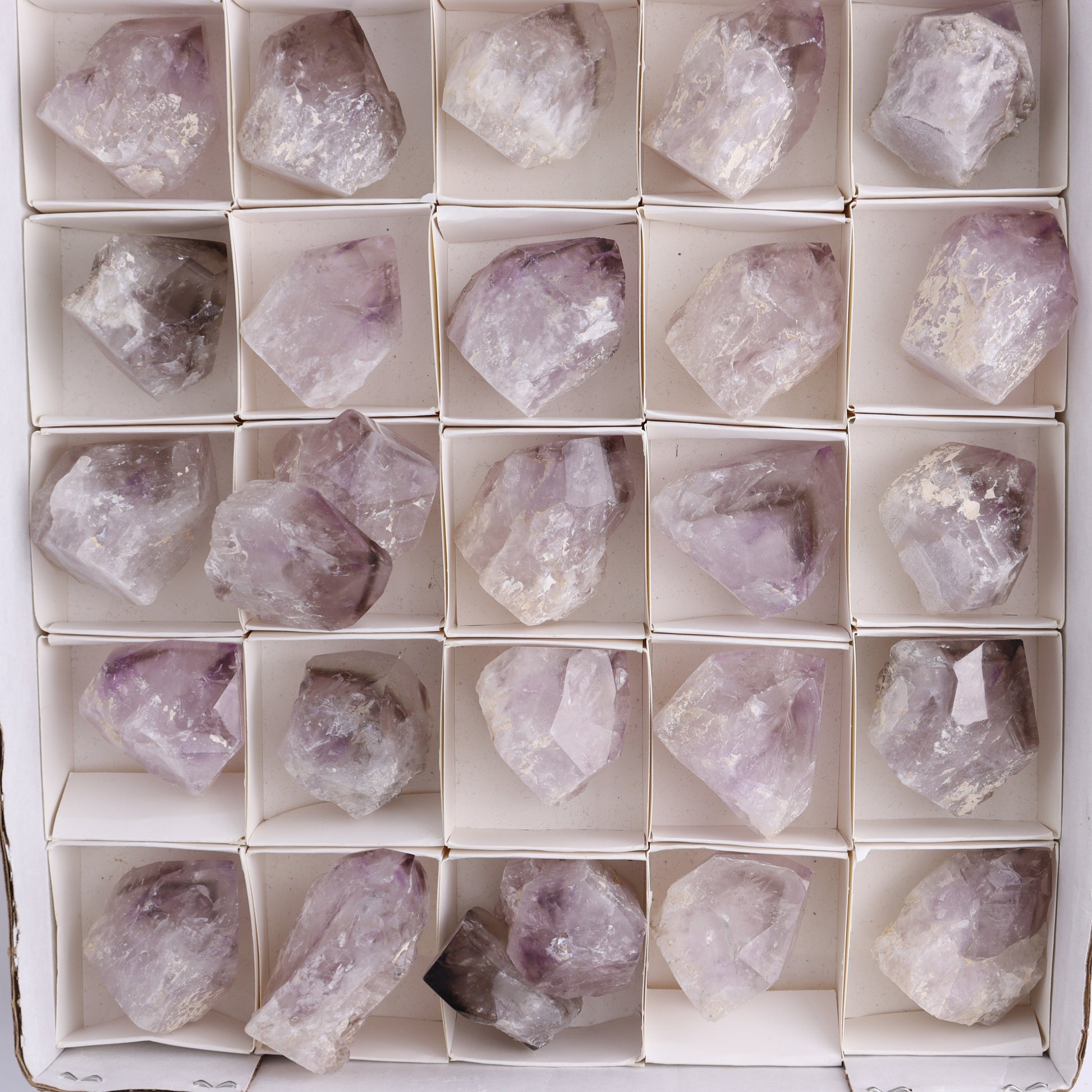 Phantom Amethyst Top Polished Set of 37 - Expert Wholesale and Supplier of Wholesale Crystals & Bulk Gemstones, ["Flats","Phantom Amethyst"]