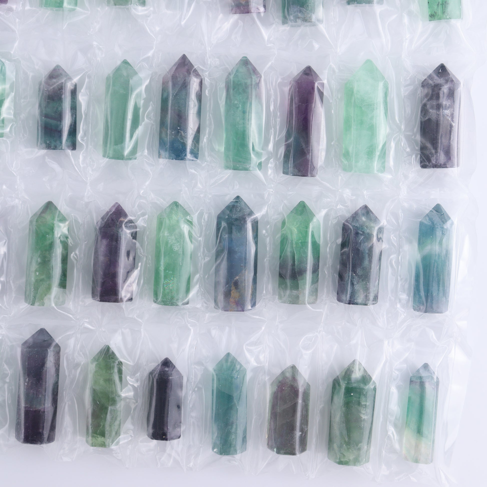 Fluorite Towers Pack of 36 - Expert Wholesale and Supplier of Wholesale Crystals & Bulk Gemstones, ["China","Fluorite","Towers"]