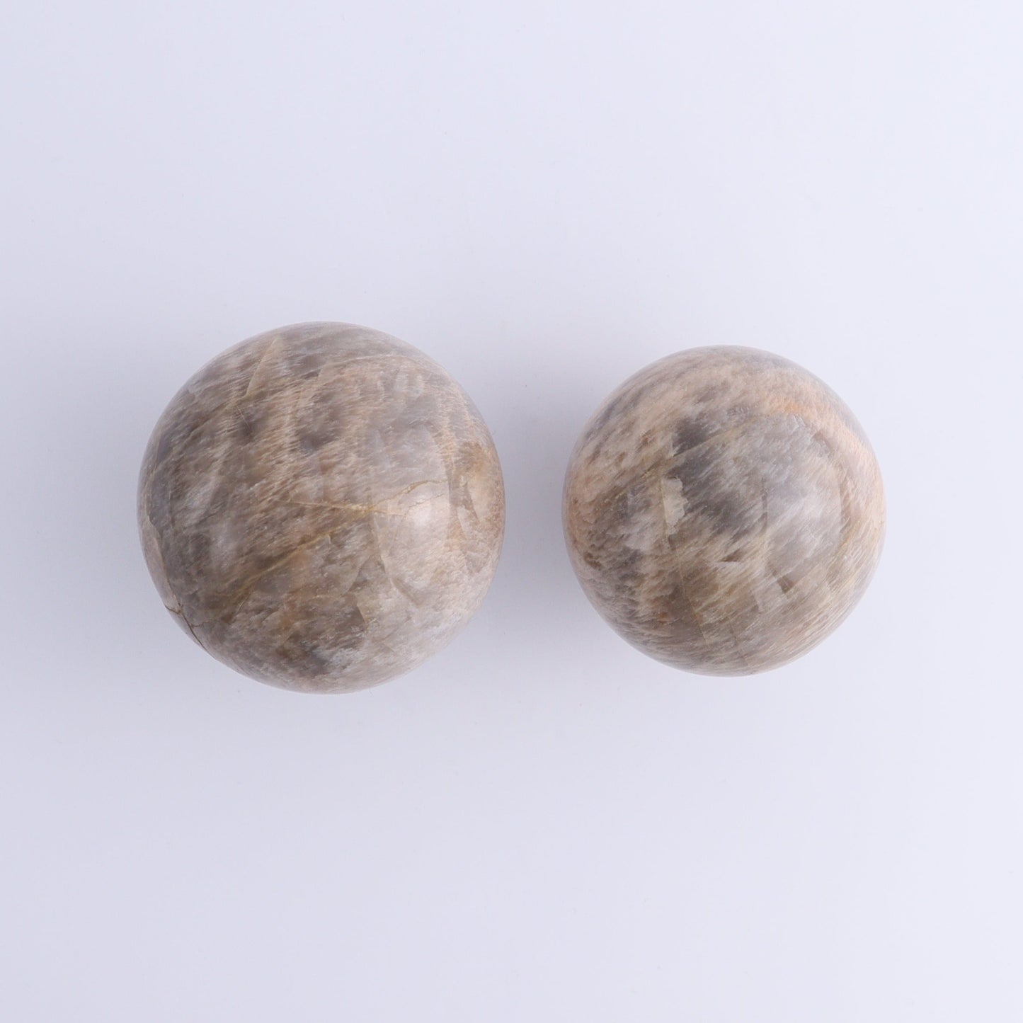 Peach Moonstone Spheres Set of 7