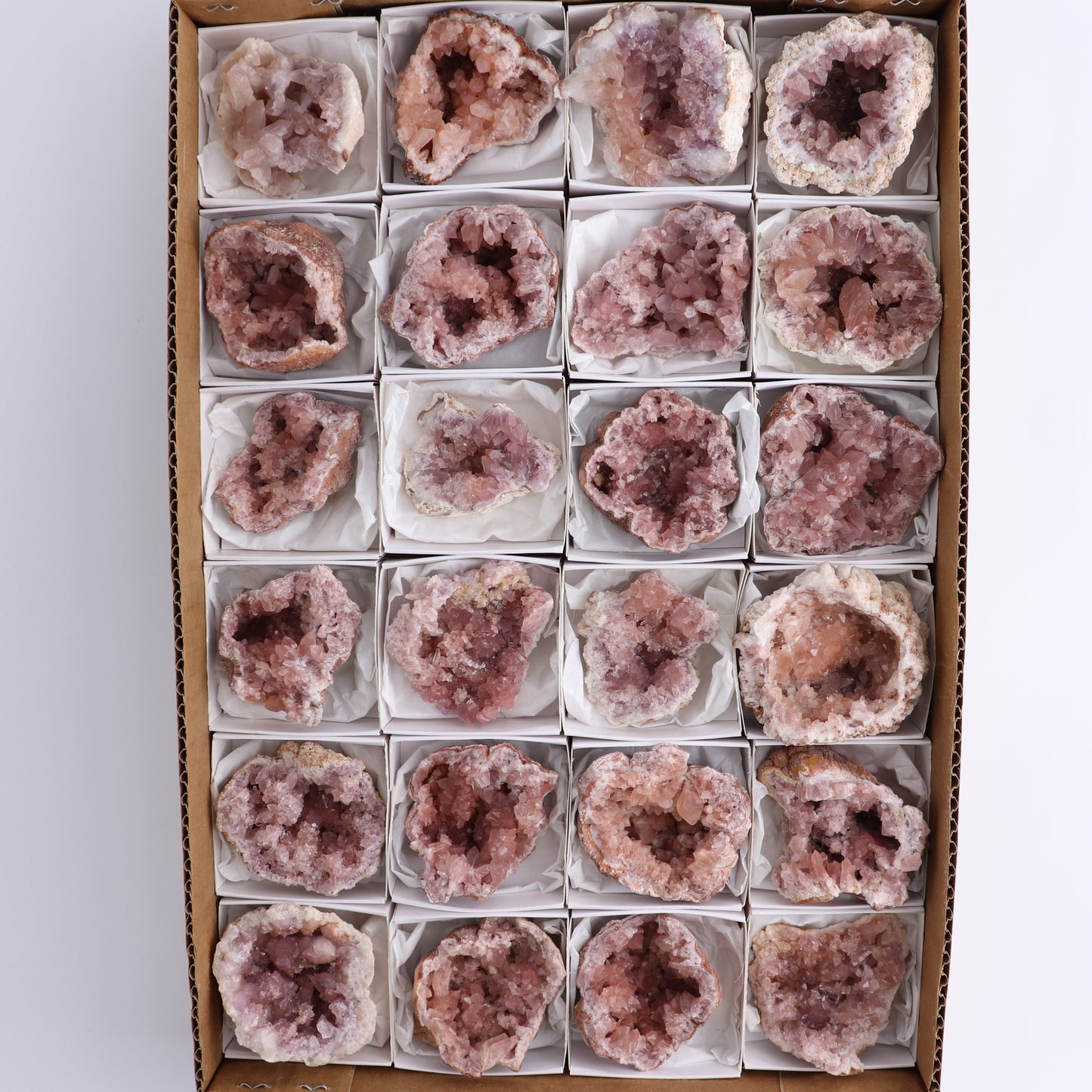 Pink Amethyst Geodes from Argentina Set of 24